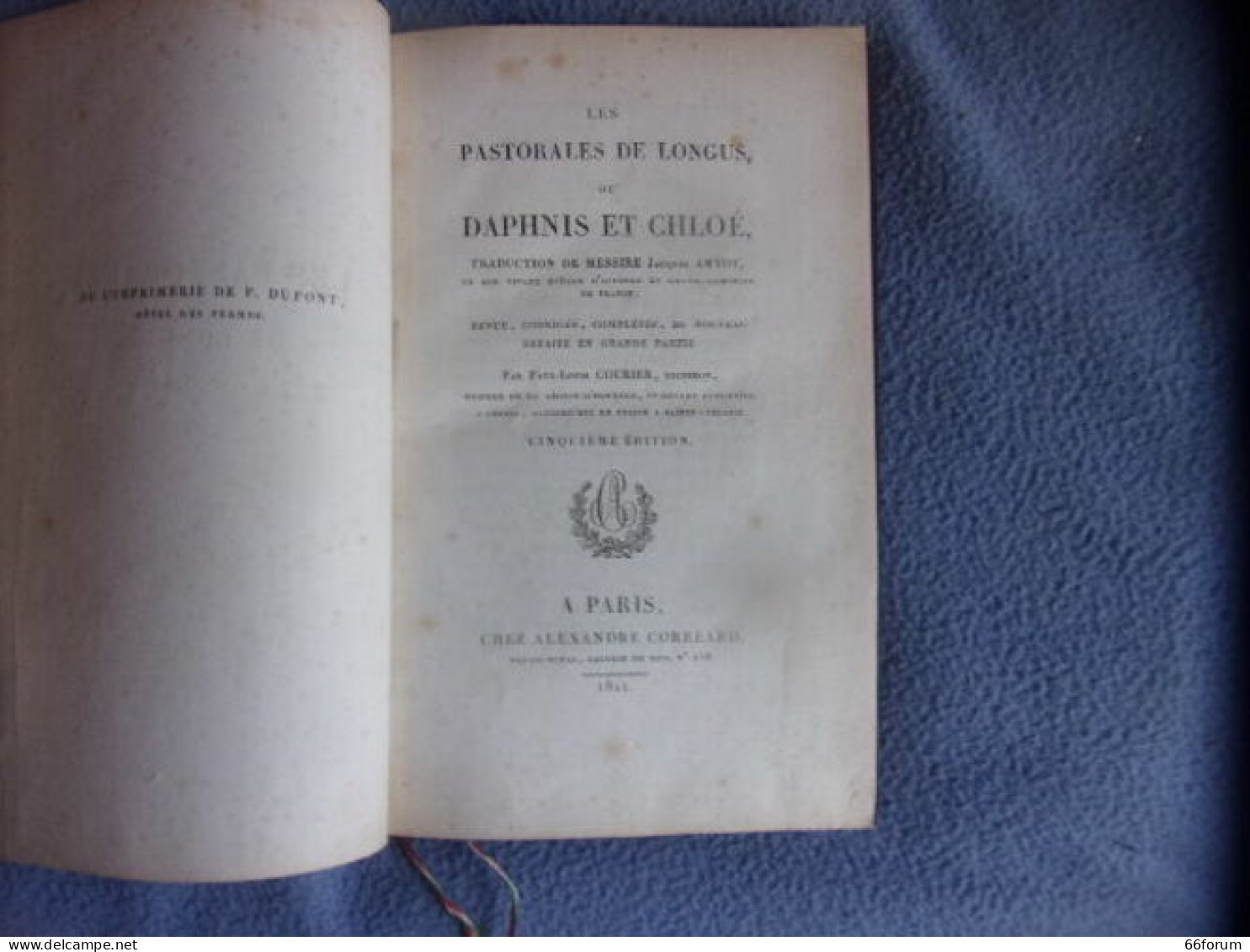 Les Pastorales De Longus Ou Dphnis Et Chloe - 1701-1800