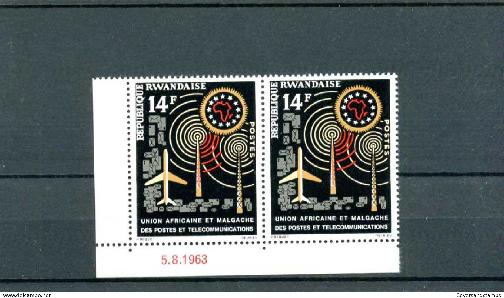 Rwanda  COB 23  ** MNH  (paar / Pair)                      - Unused Stamps