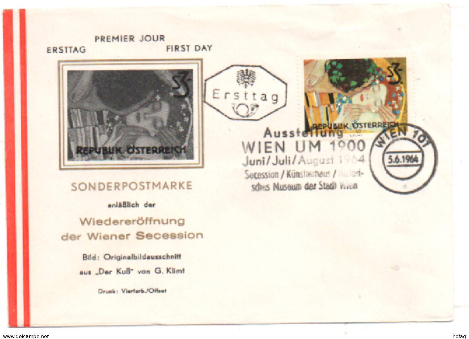 Österreich 1964 MiNr.: 1154 Klimt; Austria FDC Scott:727 YT: 991 Sg: 1418 - FDC