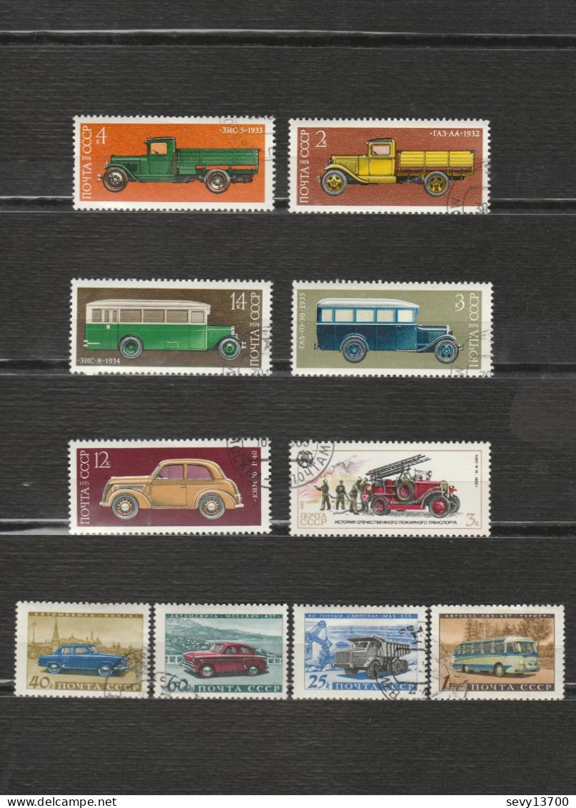 URSS Lot De 14 Timbres Les Transports: Automobiles - Camions - Autocar - Train - Otros & Sin Clasificación