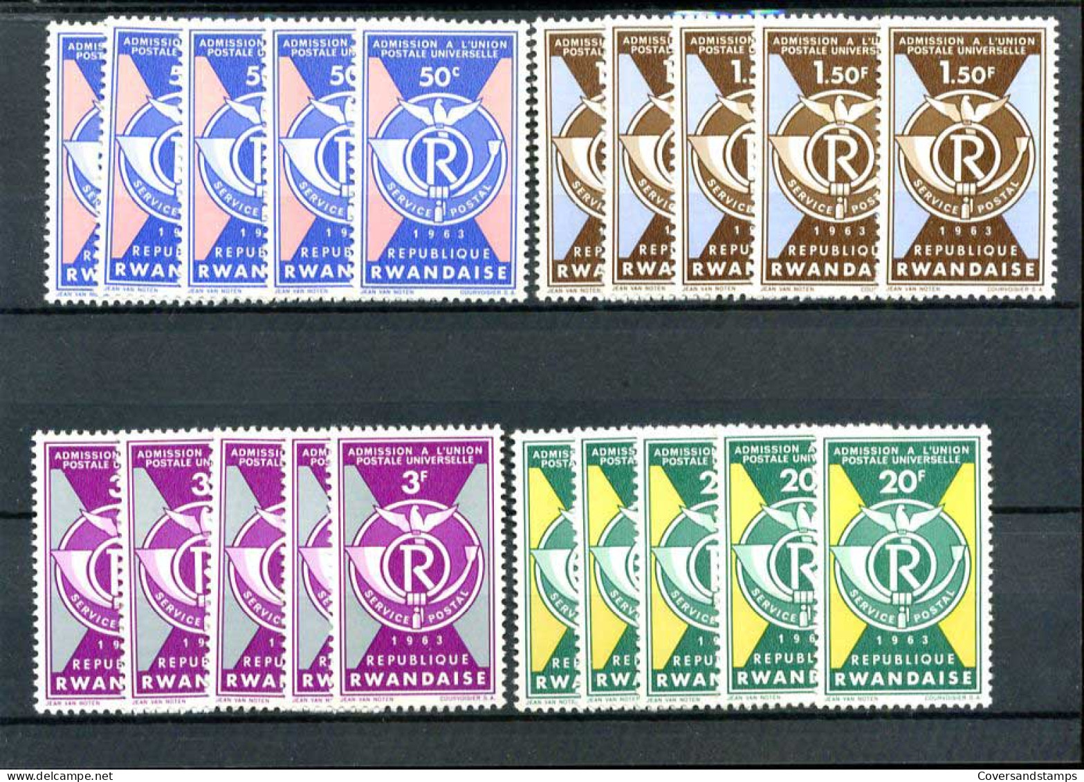 Rwanda - 5 X  COB 37/40  ** MNH                           - Unused Stamps