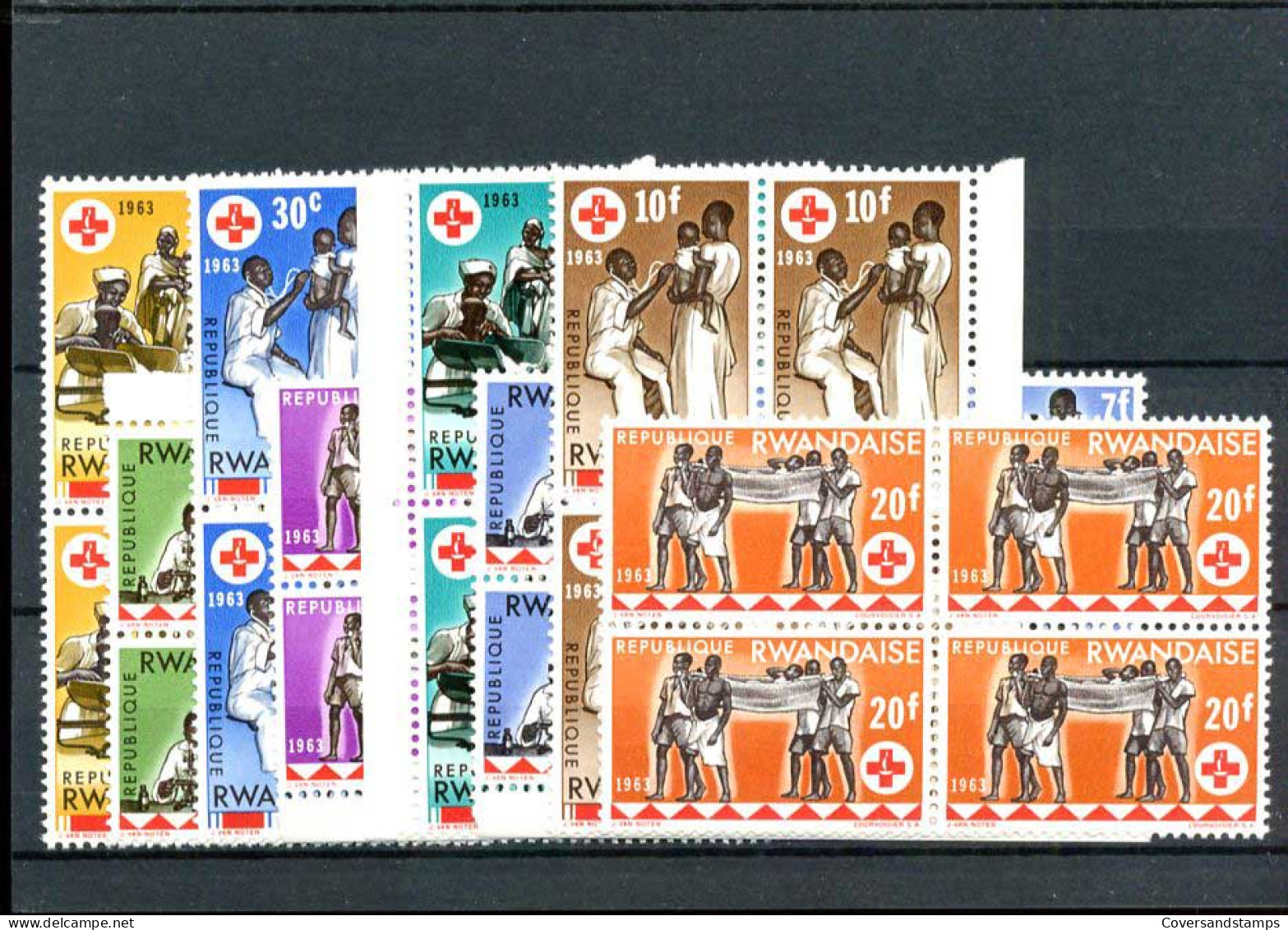 Rwanda -  COB 44/51  ** MNH  In Blok Van 4 - En Bloc De 4                         - Unused Stamps