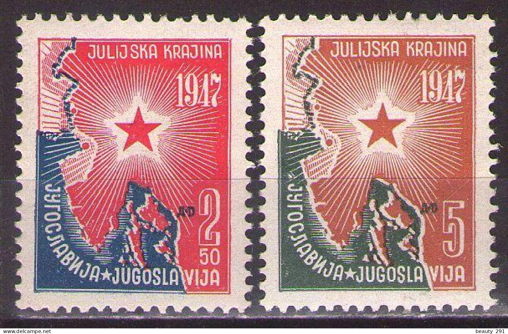 Yugoslavia 1947 Connection Of Istria To Yugoslavia, Mi 527-528 - MNH**VF - Unused Stamps