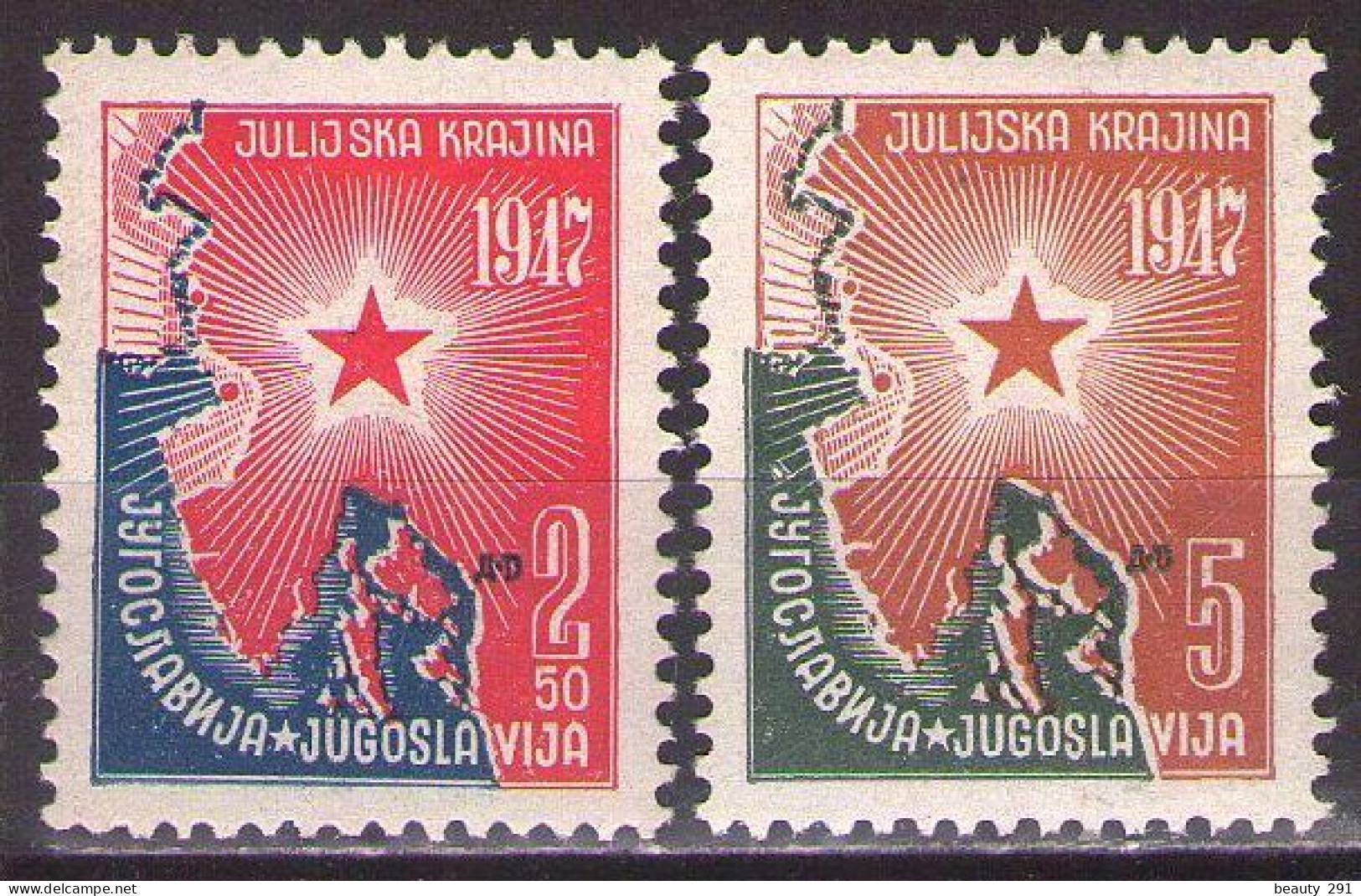 Yugoslavia 1947 Connection Of Istria To Yugoslavia, Mi 527-528 - MNH**VF - Ungebraucht