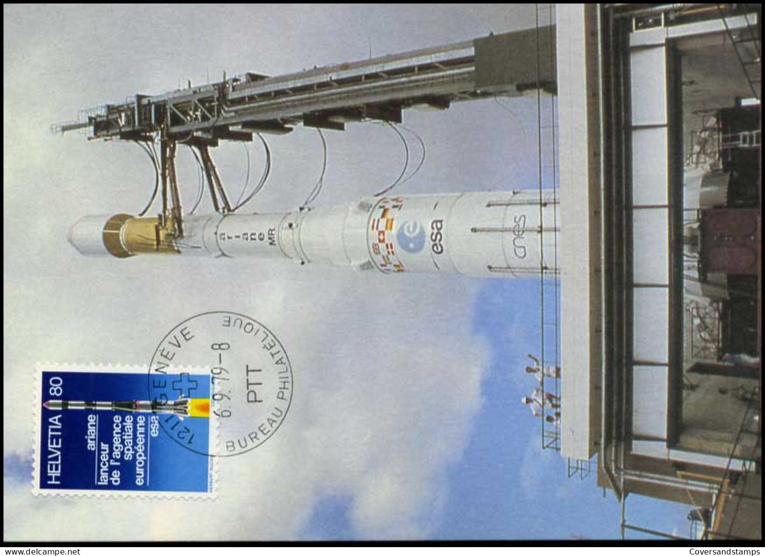 Zwitserland - MK -  Ariane Raket - Maximumkaarten