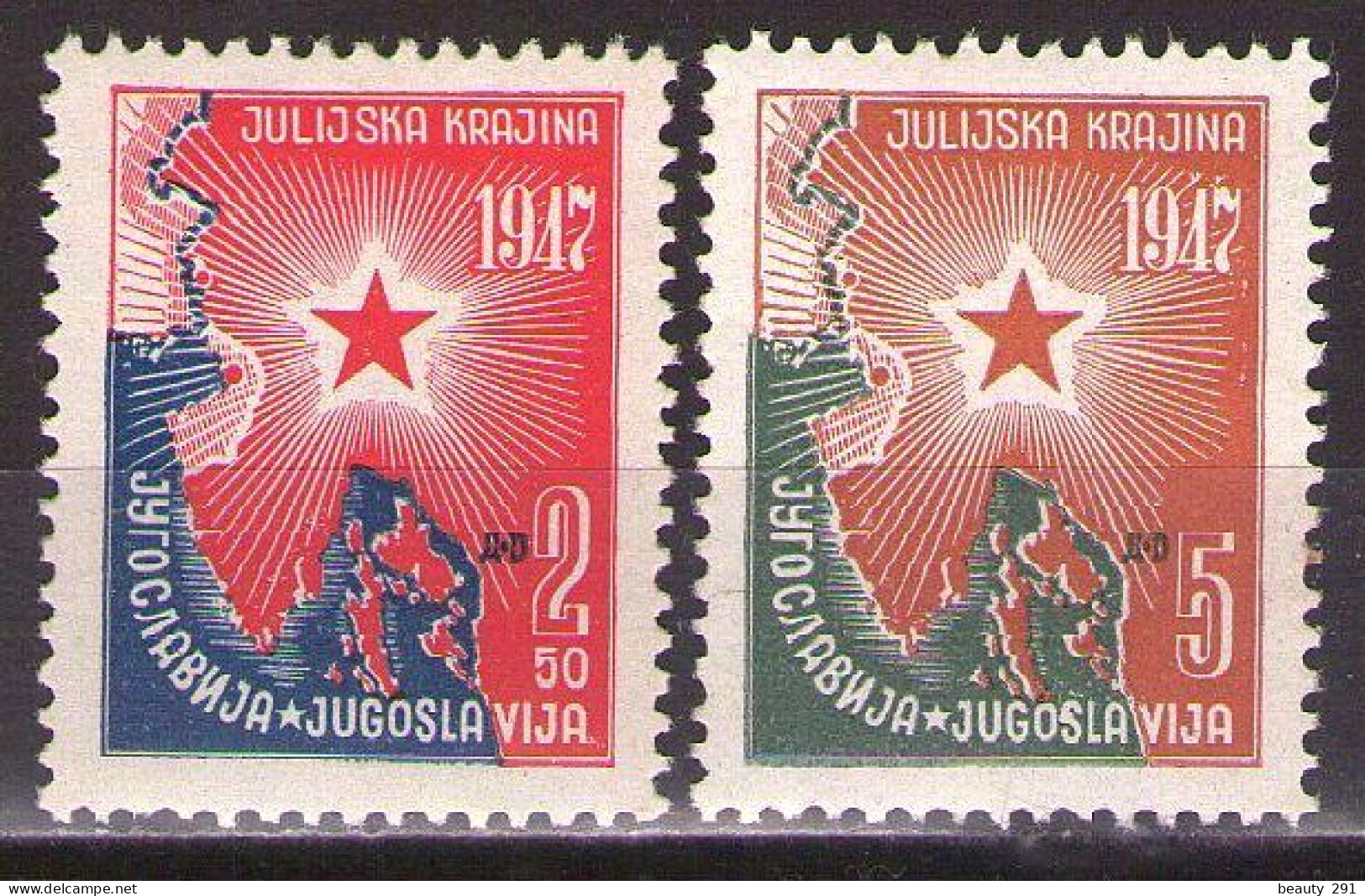 Yugoslavia 1947 Connection Of Istria To Yugoslavia, Mi 527-528 - MNH**VF - Neufs