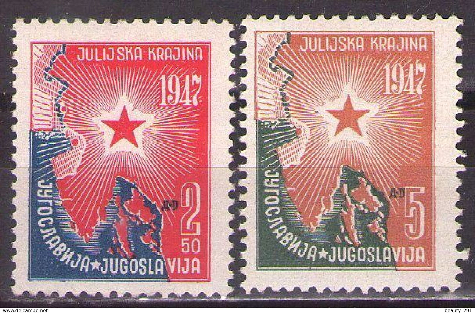 Yugoslavia 1947 Connection Of Istria To Yugoslavia, Mi 527-528 - MNH**VF - Nuovi