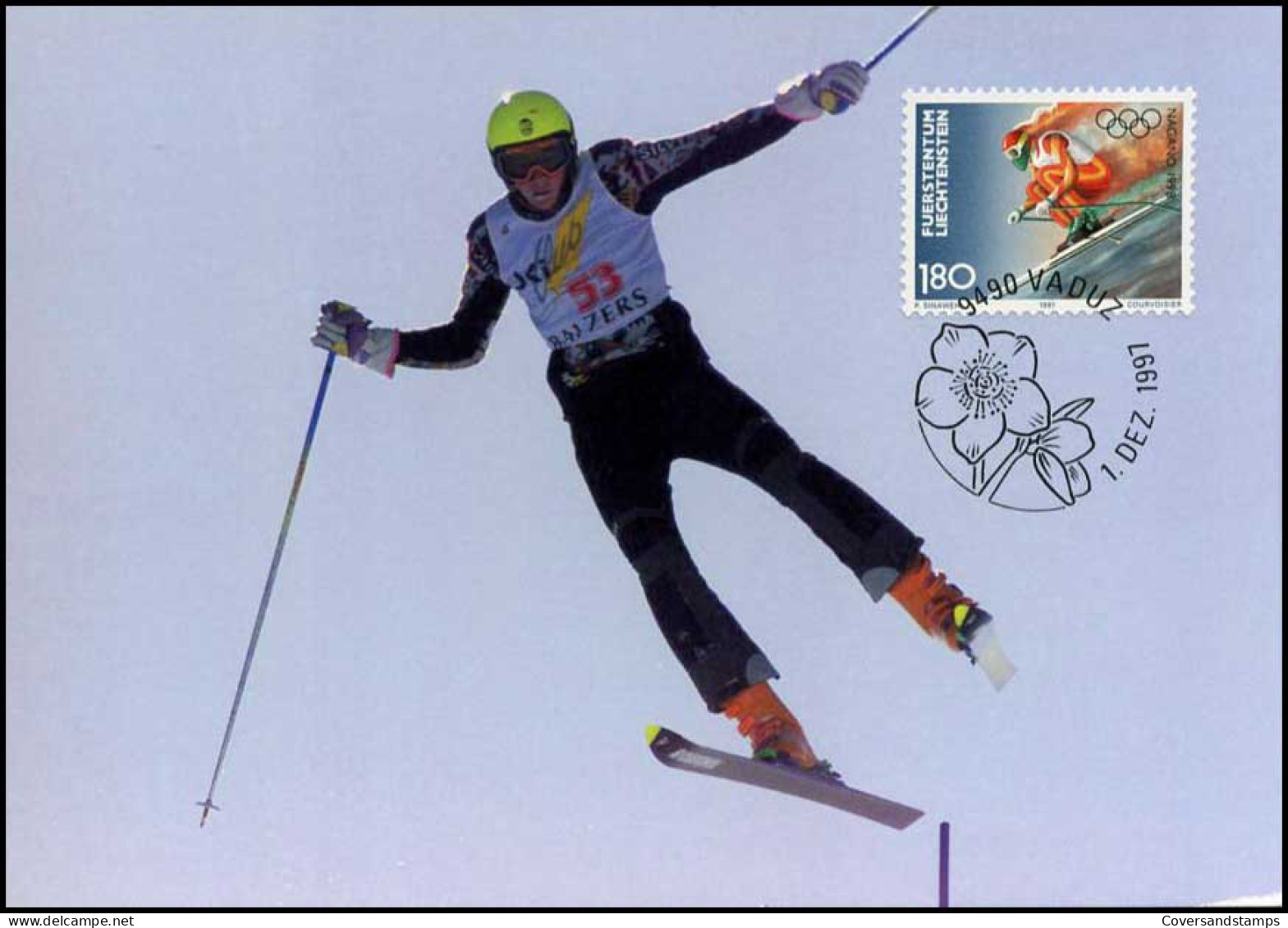 Liechtenstein - MK -  Olympische Winterspiele 1998, Nagano : Abfahrtsläufer - Cartas Máxima