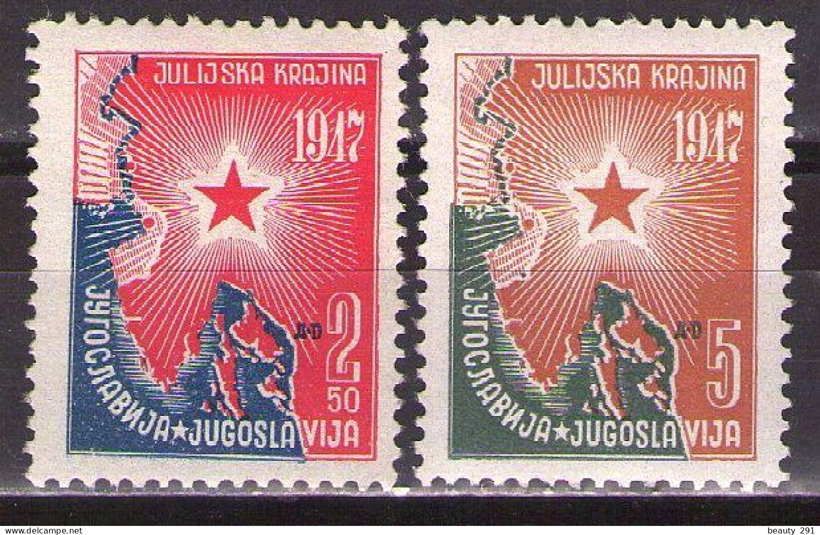 Yugoslavia 1947 Connection Of Istria To Yugoslavia, Mi 527-528 - MNH**VF - Unused Stamps