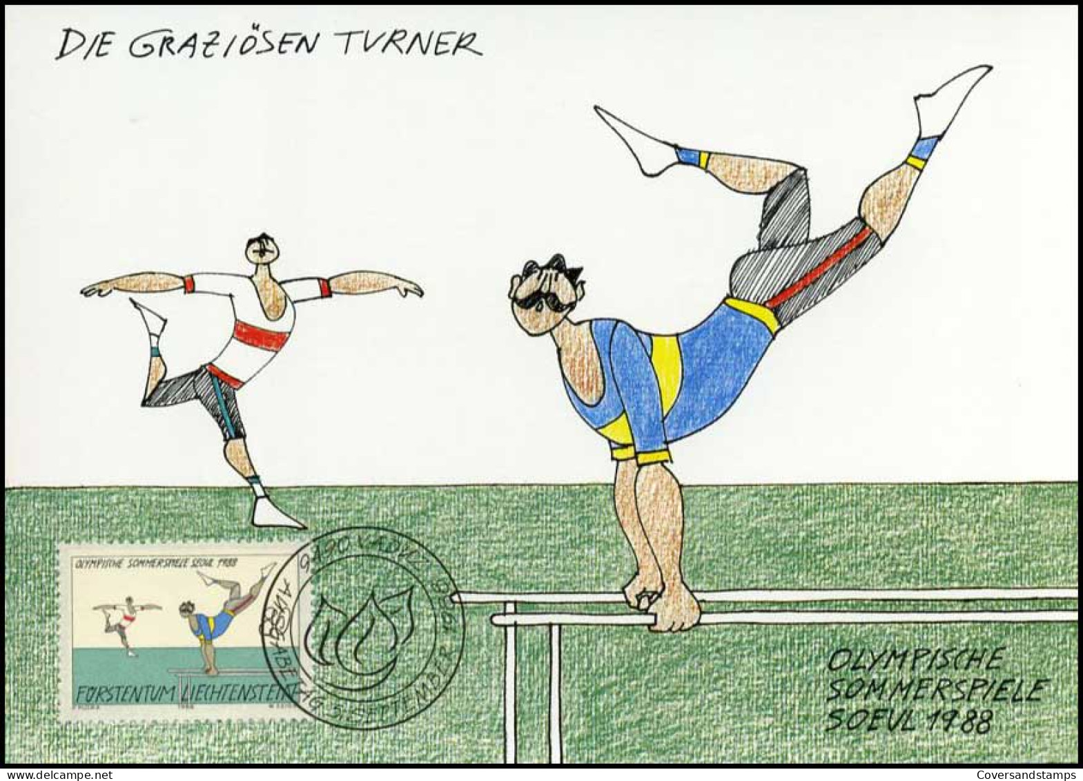  Liechtenstein - MK -  Olympische Sommerspiele 1988 Seoul - Maximumkaarten