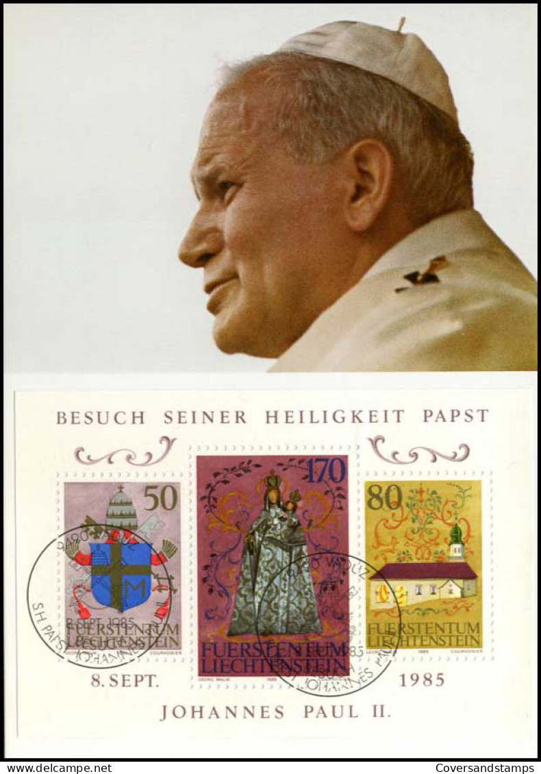 Liechtenstein - MK -  Besuch S.H. Papst Johannes Paul II - Maximumkarten (MC)