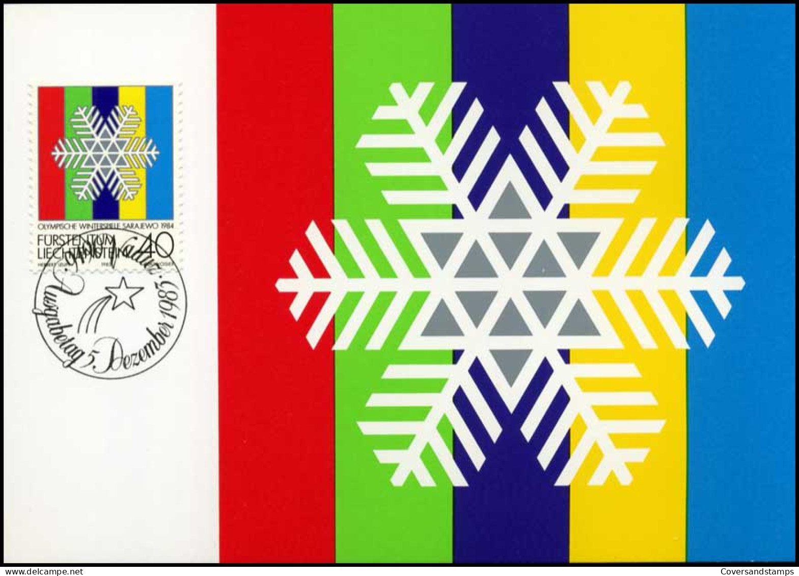  Liechtenstein - MK -  Olympische Winterspiele Sarajewo 1984 - Maximumkarten (MC)