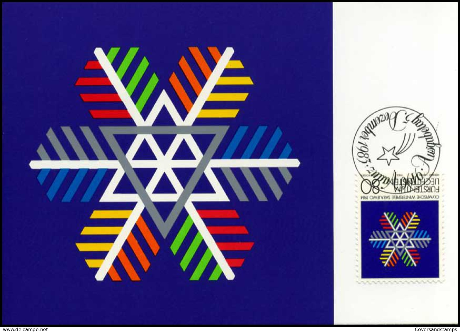  Liechtenstein - MK -  Olympische Winterspiele Sarajewo 1984 - Maximumkaarten