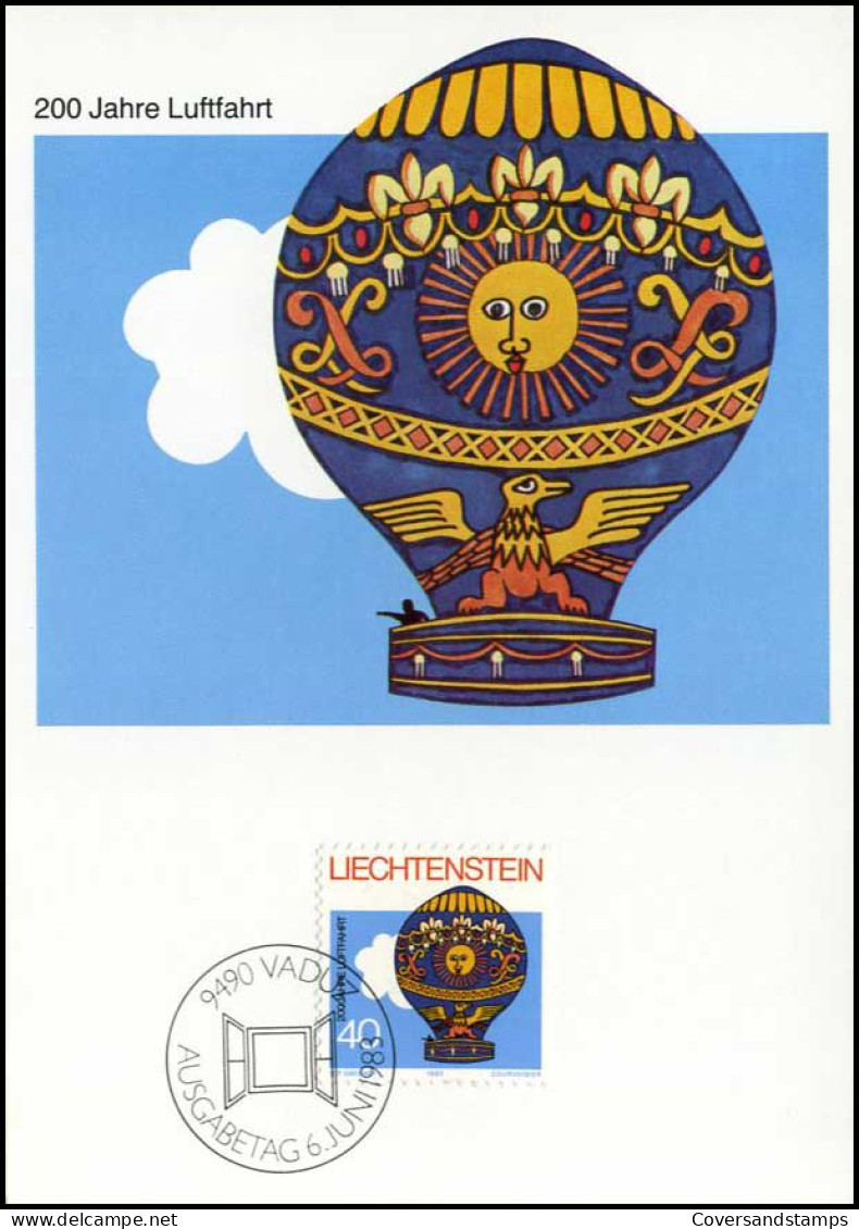  Liechtenstein - MK - 200 Jahre Luftfahrt - Cartas Máxima