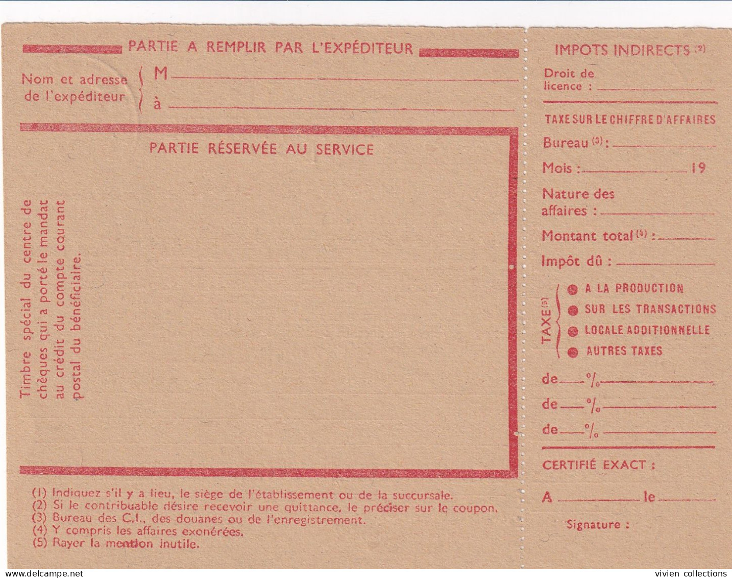 France Cours D'instruction Cours Pratique Orléans Loiret 1954 Mandat Contributions Pour Amende - Corsi Di Istruzione
