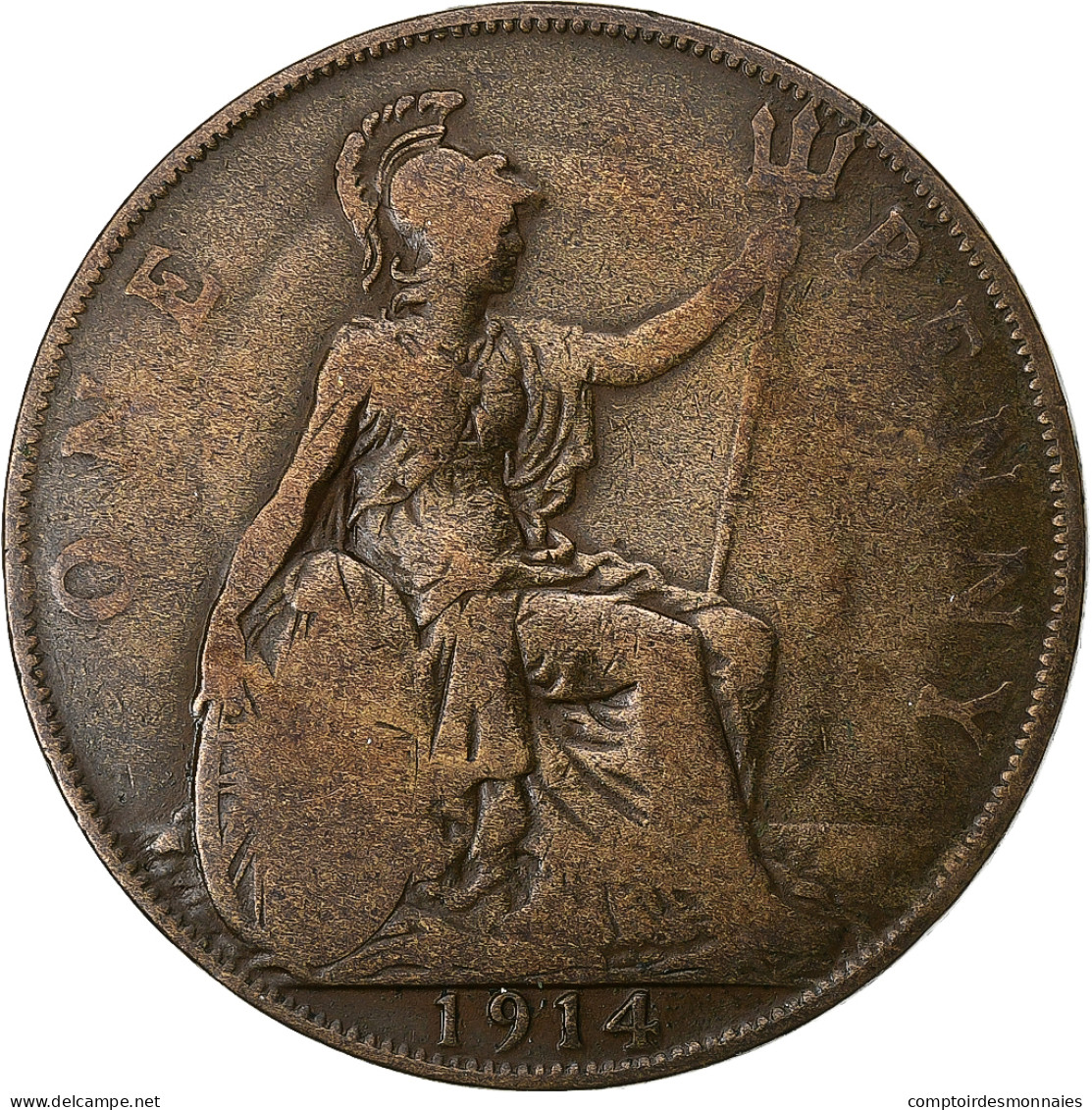 Grande-Bretagne, George V, Penny, 1914, Bronze, B+, KM:810 - D. 1 Penny