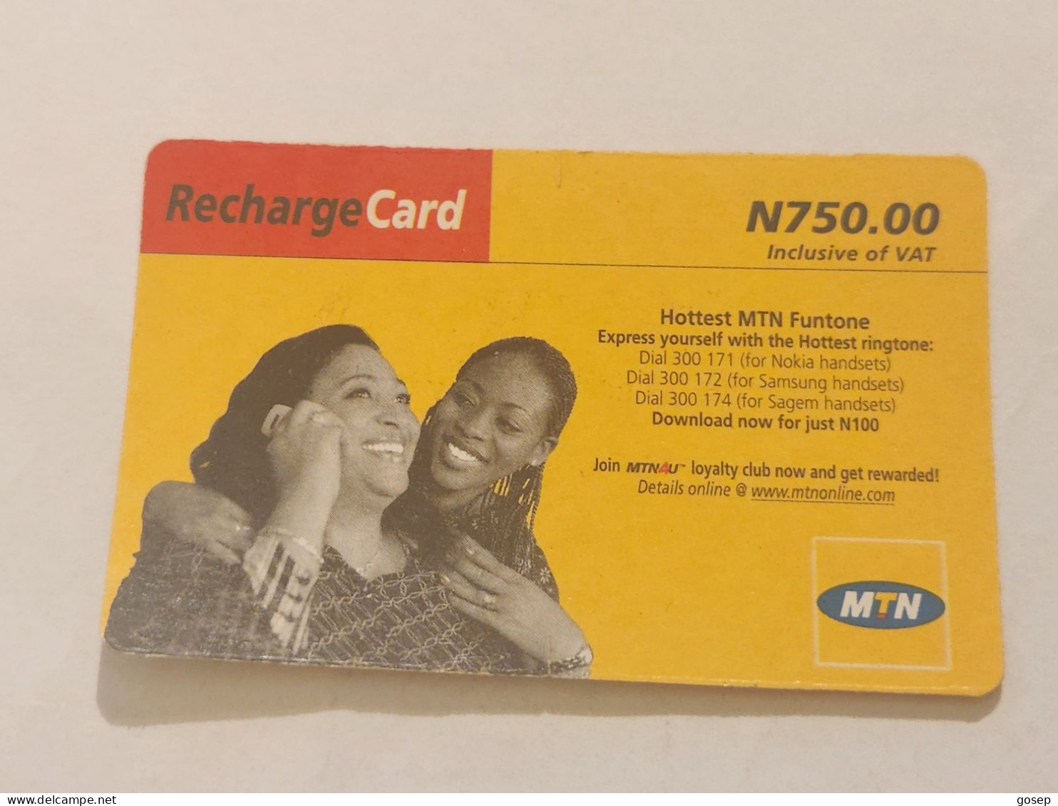 NIGERIA(NG-MTN-REF-0015B)-Mother And Daughter-(61)-(6199-8534-6040)-(N750.00-out Side Plastic)-used Card - Nigeria