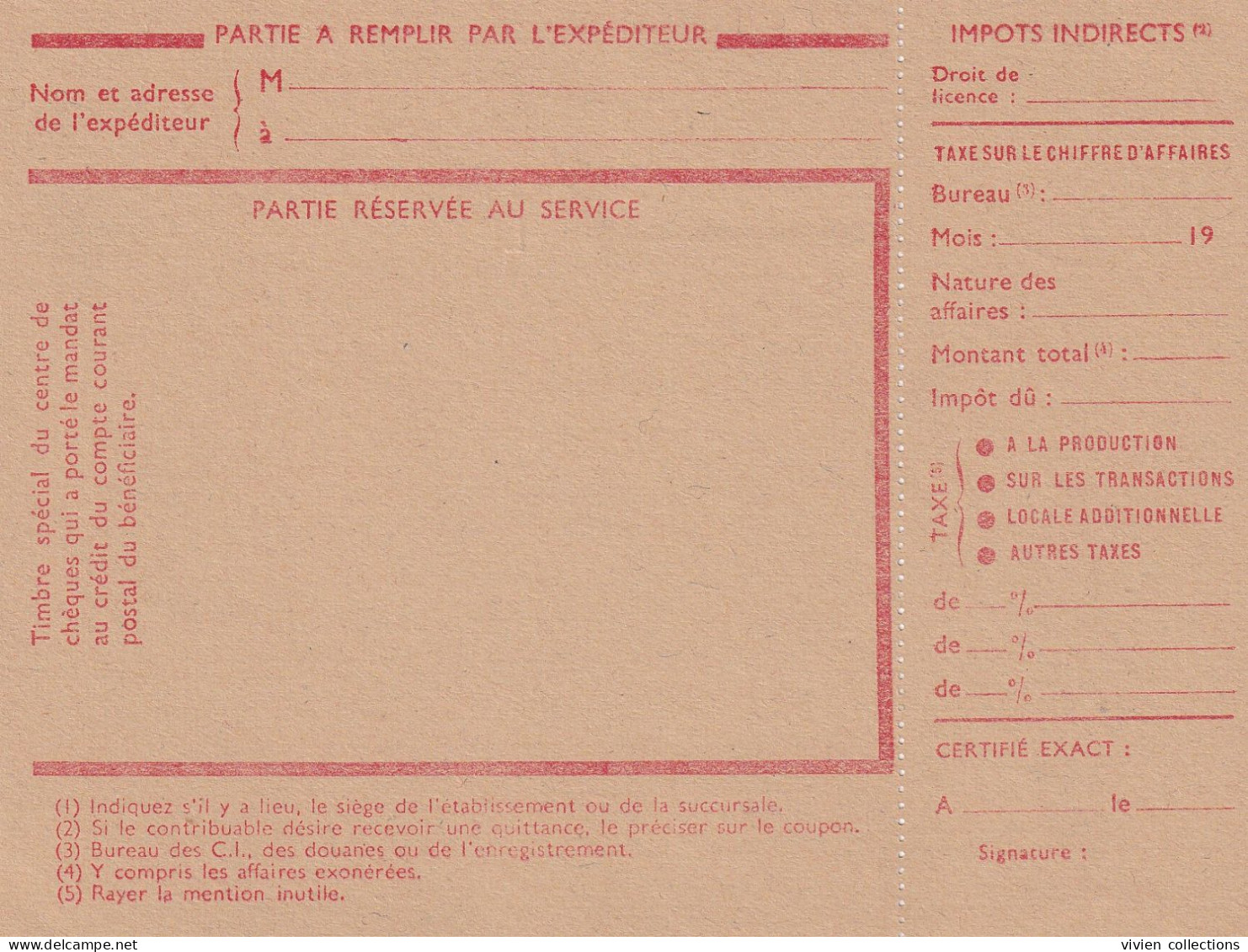 France Cours D'instruction Cours Pratique Orléans Loiret 1954 Mandat Contributions "renseignements Incomplets Exp Avisé" - Instructional Courses