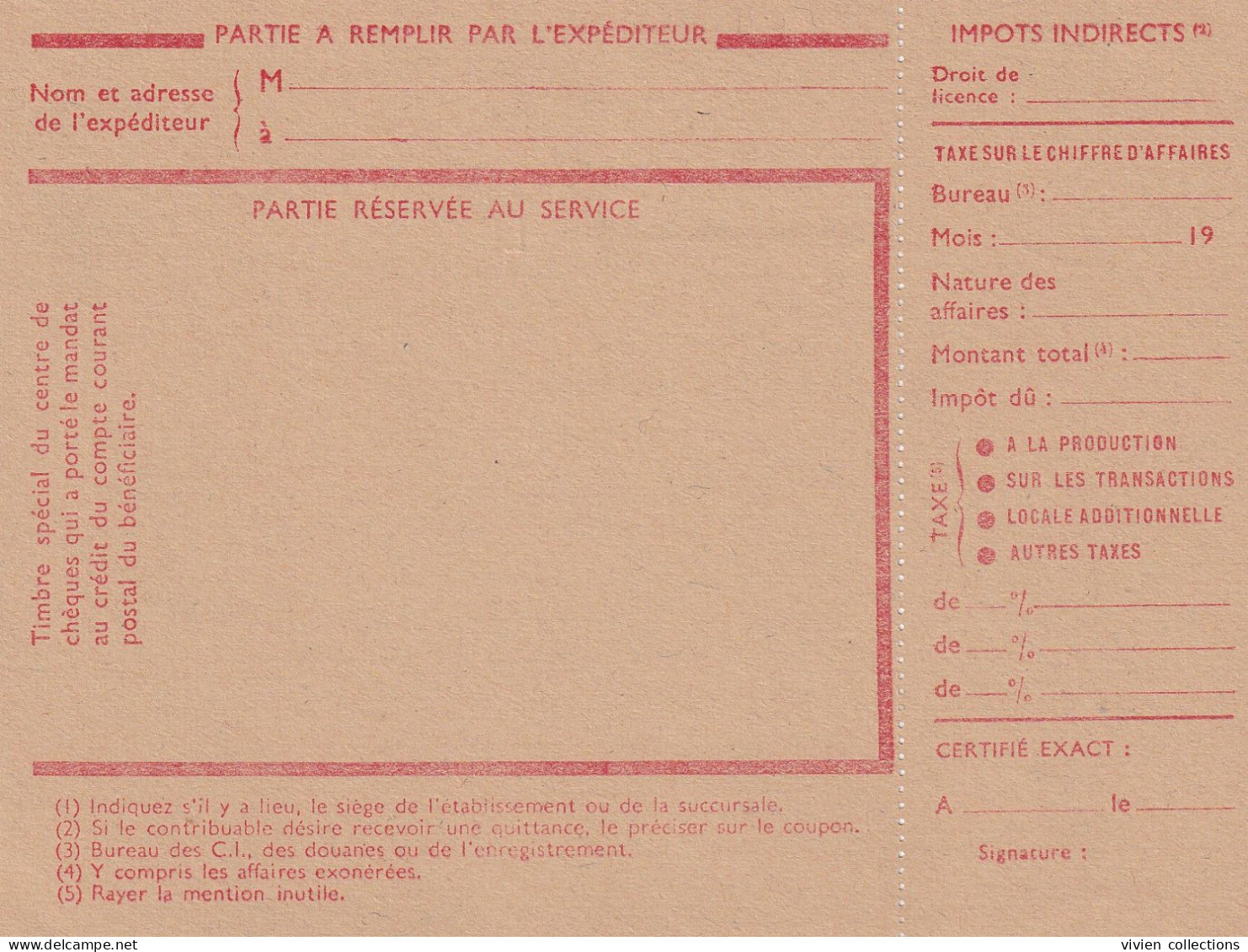 France Cours D'instruction Cours Pratique Orléans Loiret 1954 Mandat Contributions "renseignements Incomplets Exp Avisé" - Cursussen