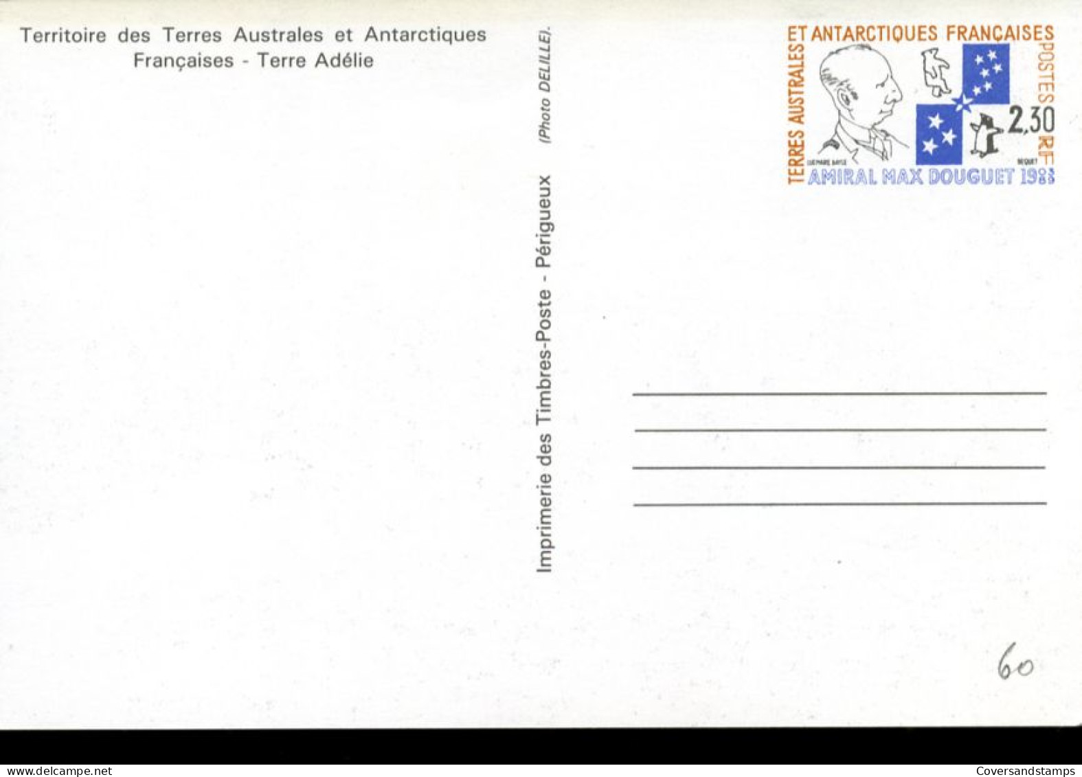 TAAF - Postkaart - Pinguins - Postwaardestukken