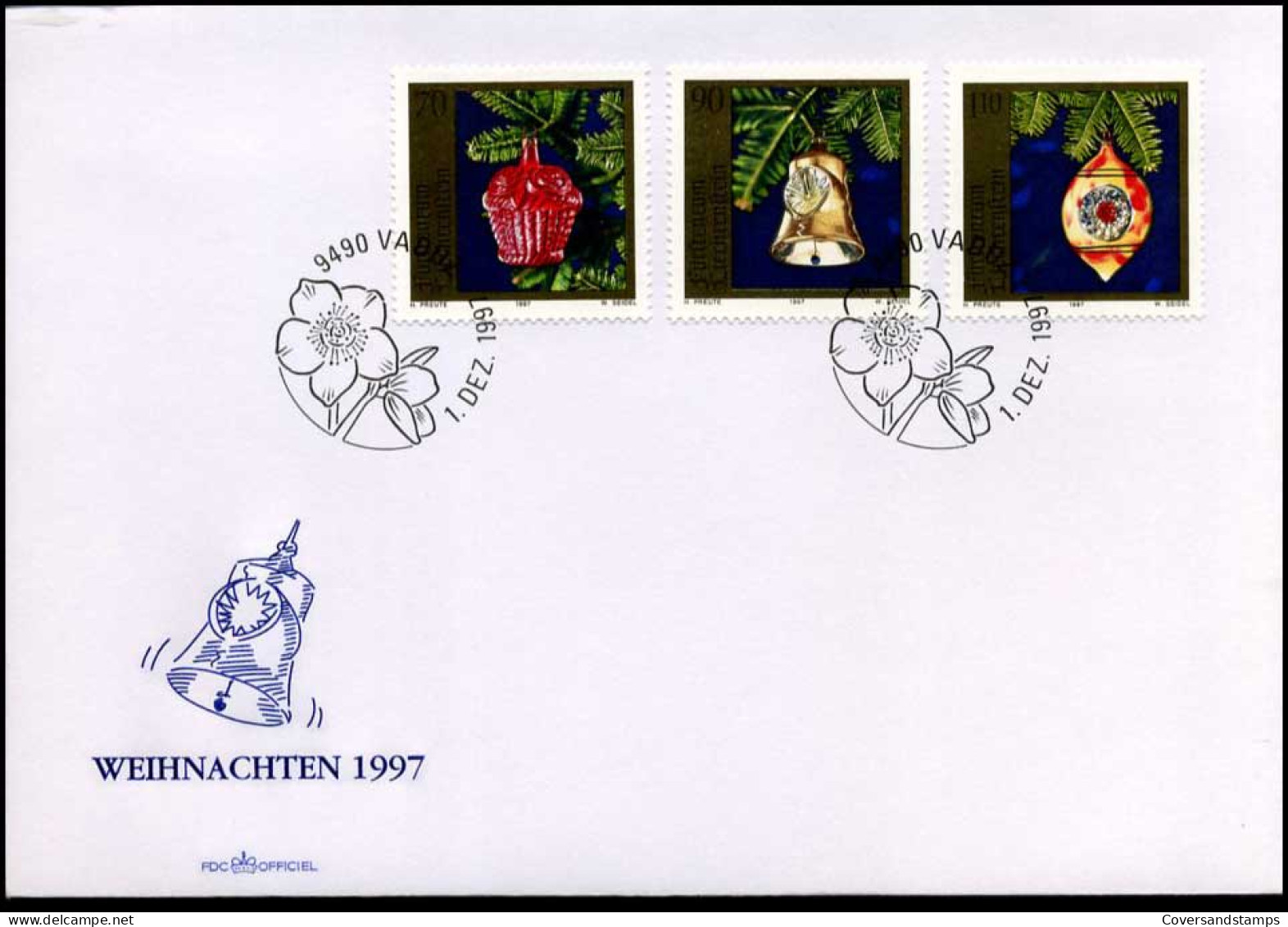 Liechtenstein - FDC -  Weihnachten 1997 - FDC