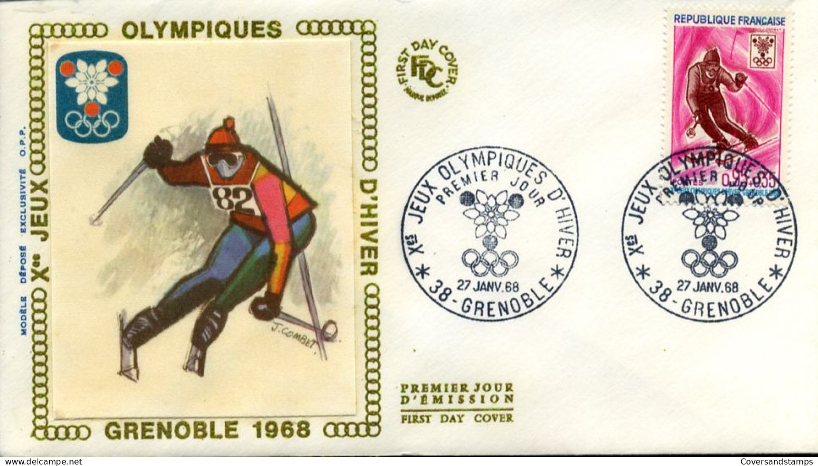 France - FDC -  1547 - Jeux Olympiques Grenoble 1968 - 1960-1969