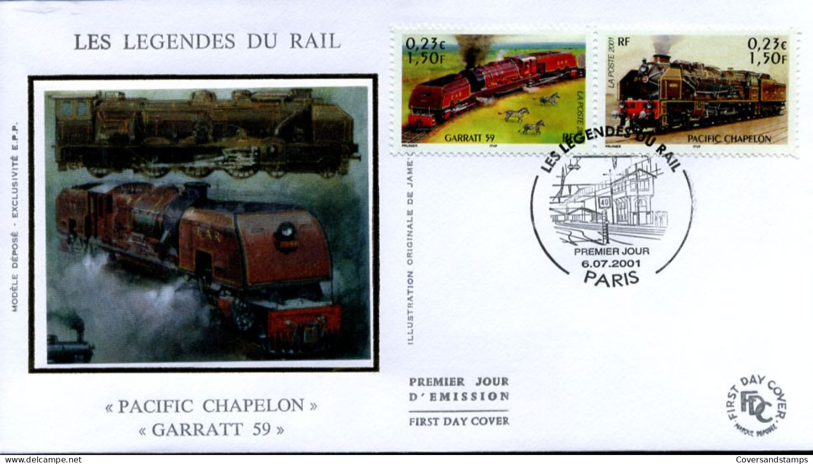 France - FDC -  3409 + 3410 - Les Légendes Du Rail - 2000-2009