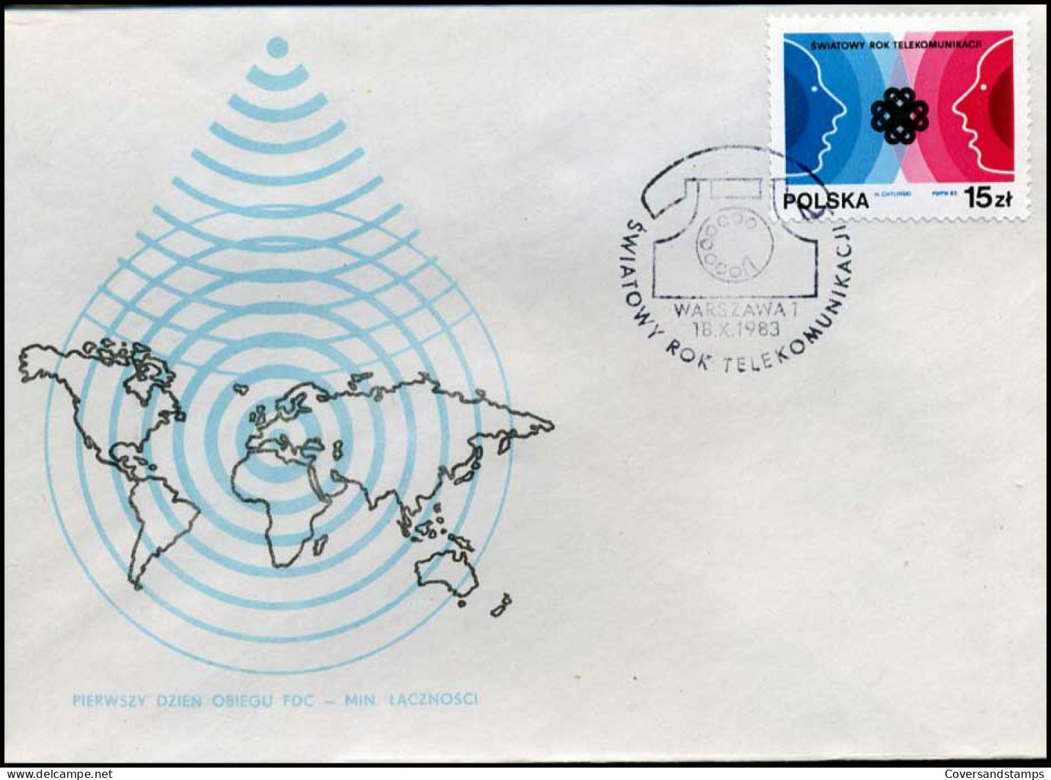 Polen - FDC -  Swiatowy Rok Telekomunikacii - FDC