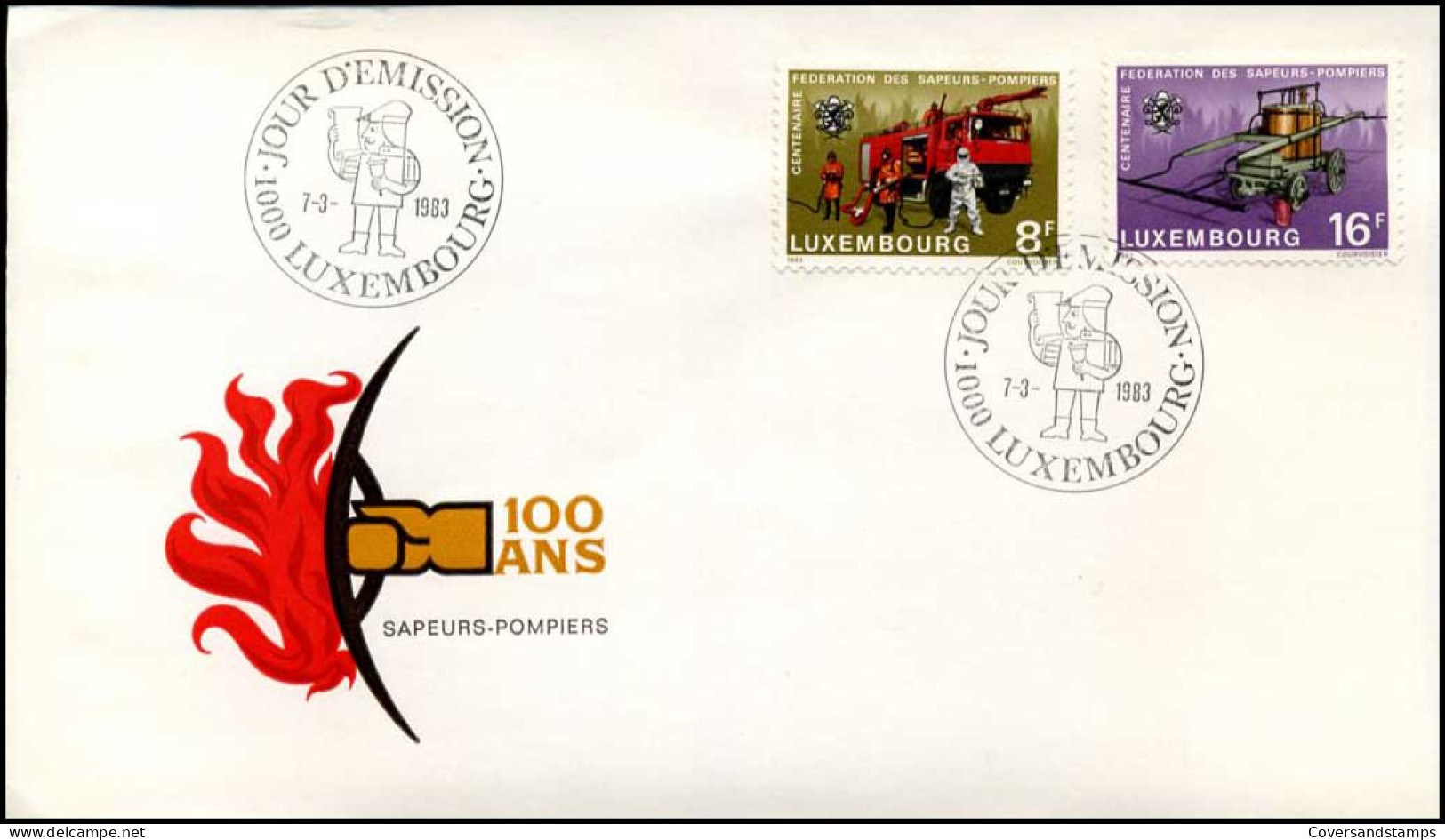 Luxembourg - FDC - 100 Ans Sapeurs-Pompiers - FDC
