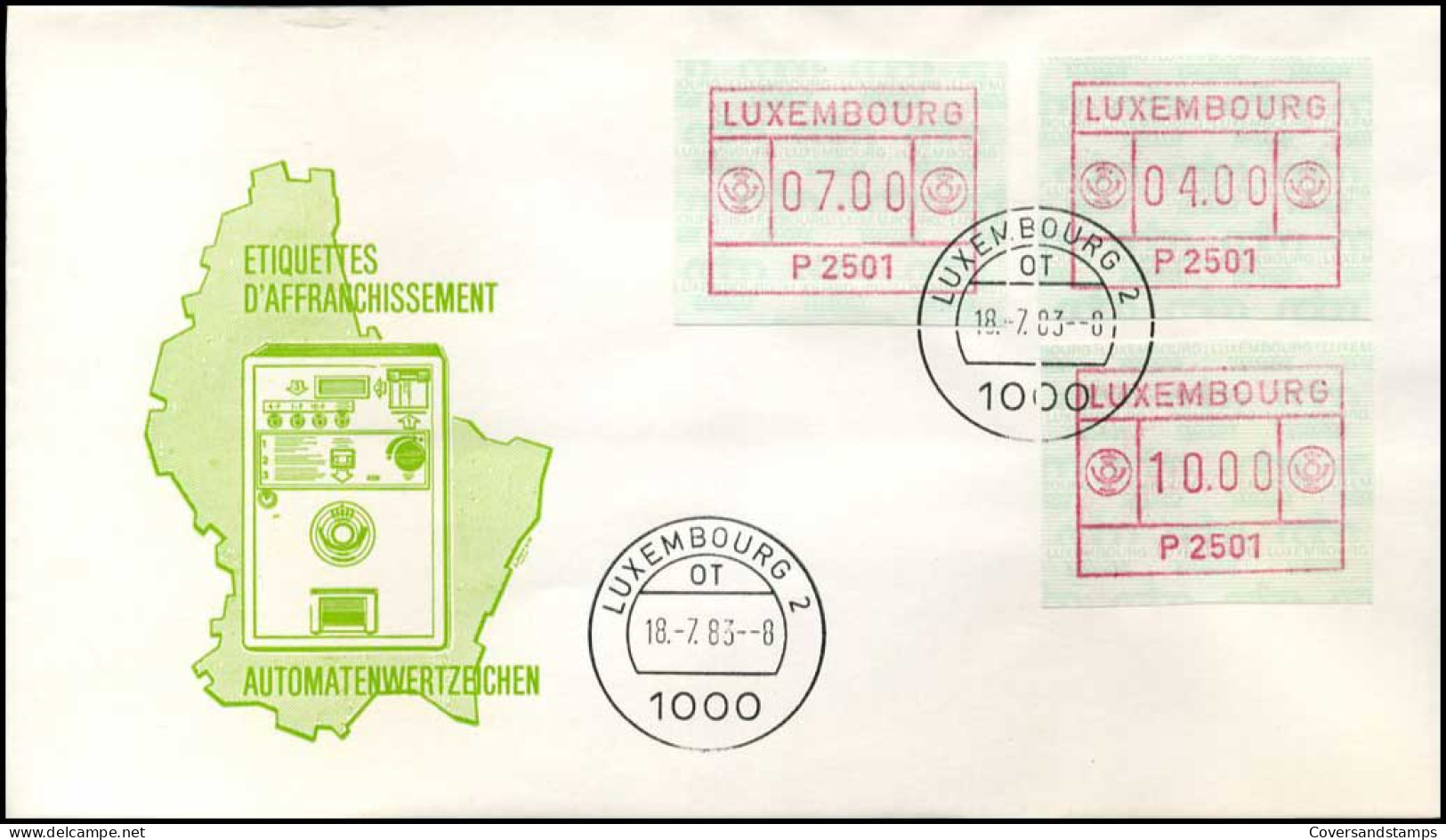 Luxembourg - FDC - ATM - FDC