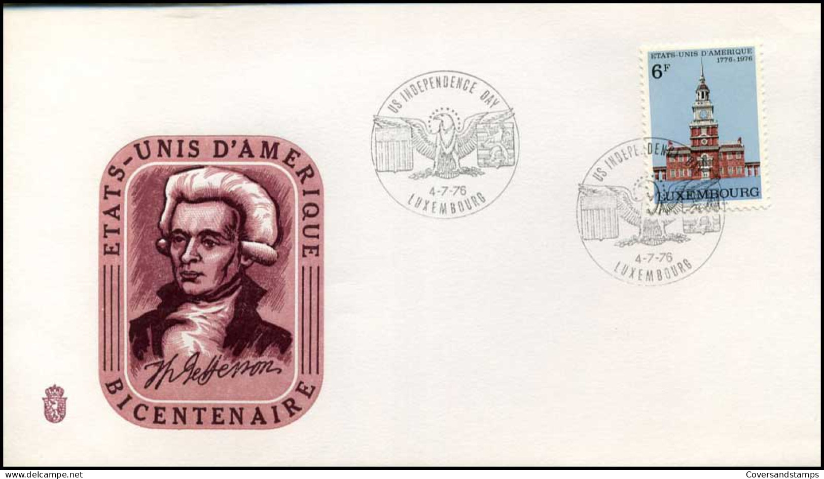 Luxembourg - FDC - Bicentenaire Etats-Unis D'Amerique - FDC