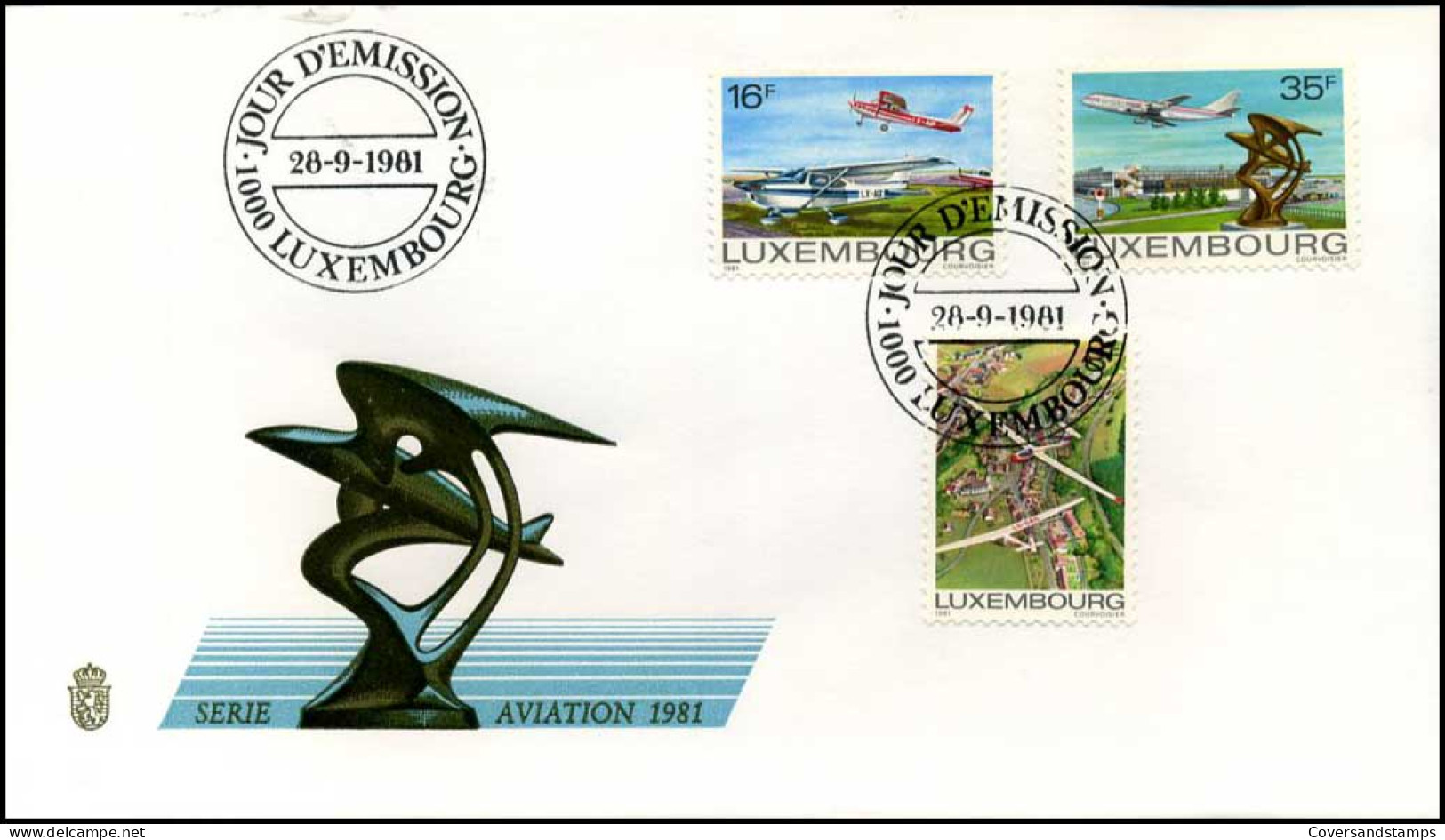 Luxembourg - FDC - Serie Aviation 1981 - FDC