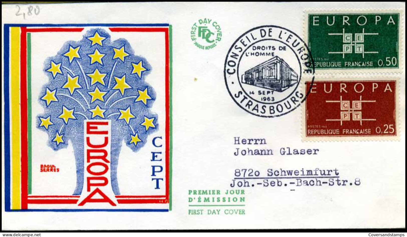 Frankrijk - FDC - Europa CEPT 1963 - 1963