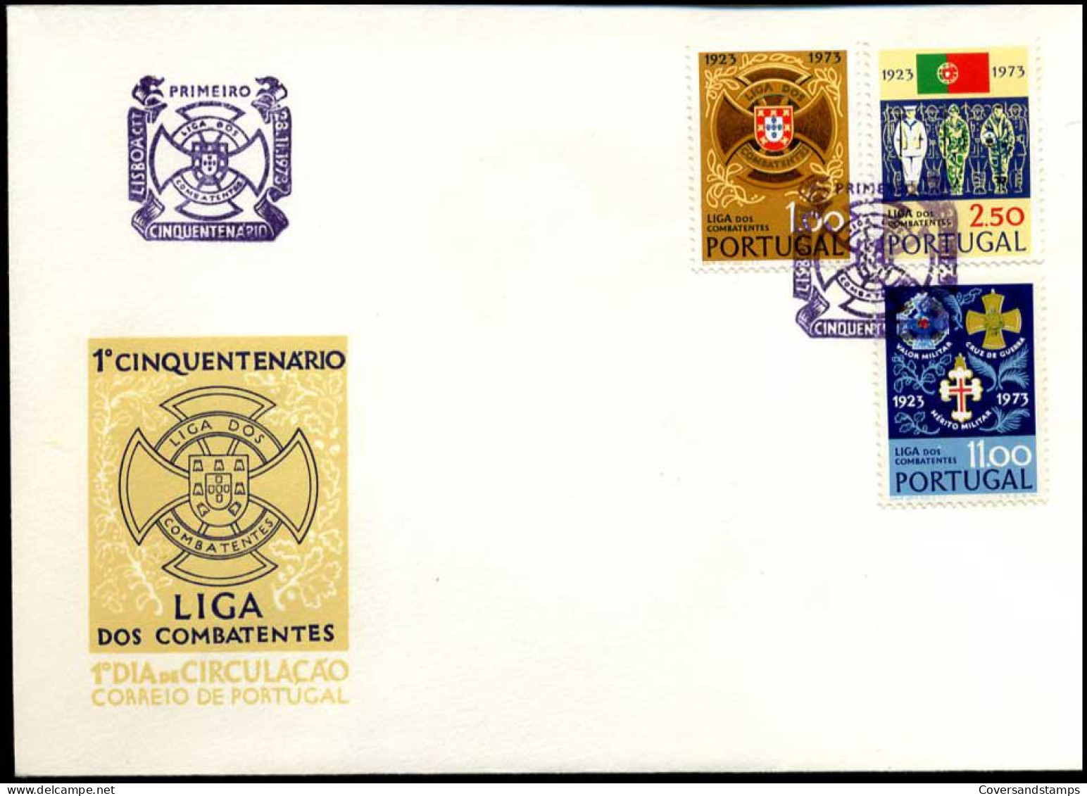 Portugal  - FDC - 1° Cinquentenario Liga Dos Combatentes - FDC