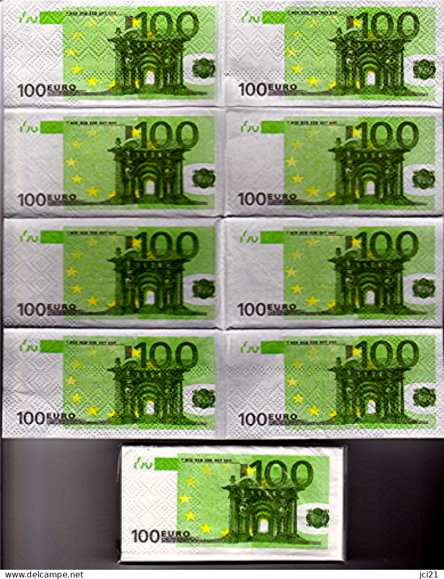 Paquet De 10 Mouchoirs Papier "100 Euros" (Billet Fictif)_numi13 - Fiktive & Specimen