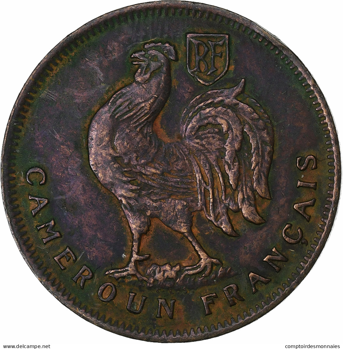 Cameroun, Franc, 1943, Pretoria, Bronze, TB, Lecompte:16, KM:5 - Camerún