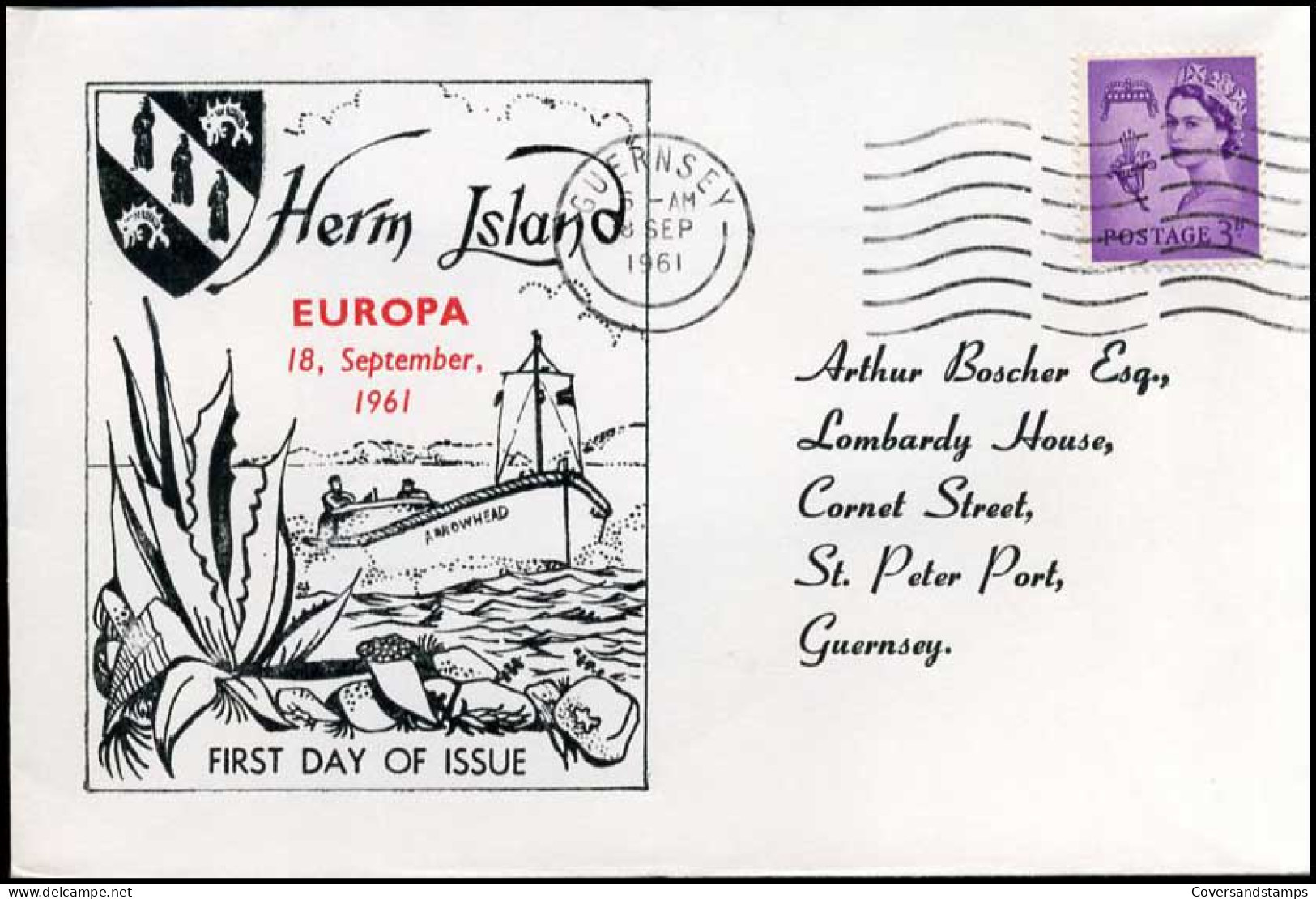 Herm Island - FDC - Europa - 1961