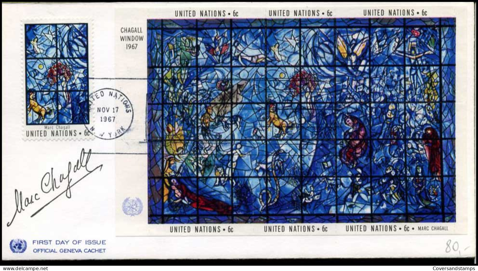 United Nations - FDC - Marc Chagall - Brieven En Documenten
