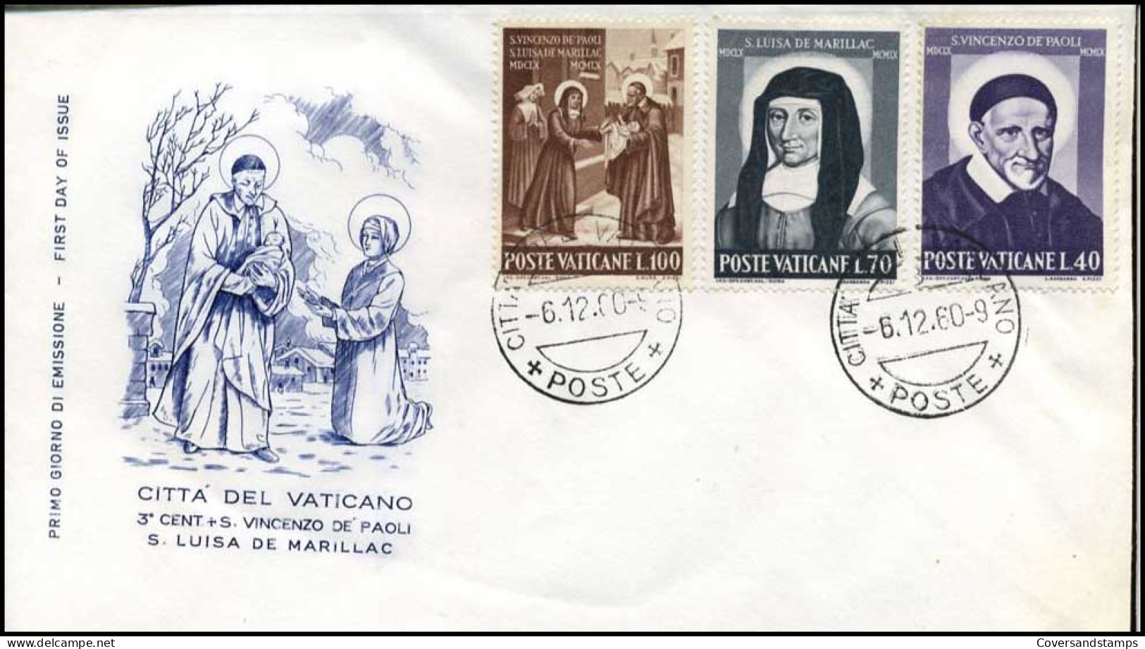 Vatikaan - FDC - 3° Cent. S. Vincenzo De Paoli - S. Luisa De Marillac - FDC