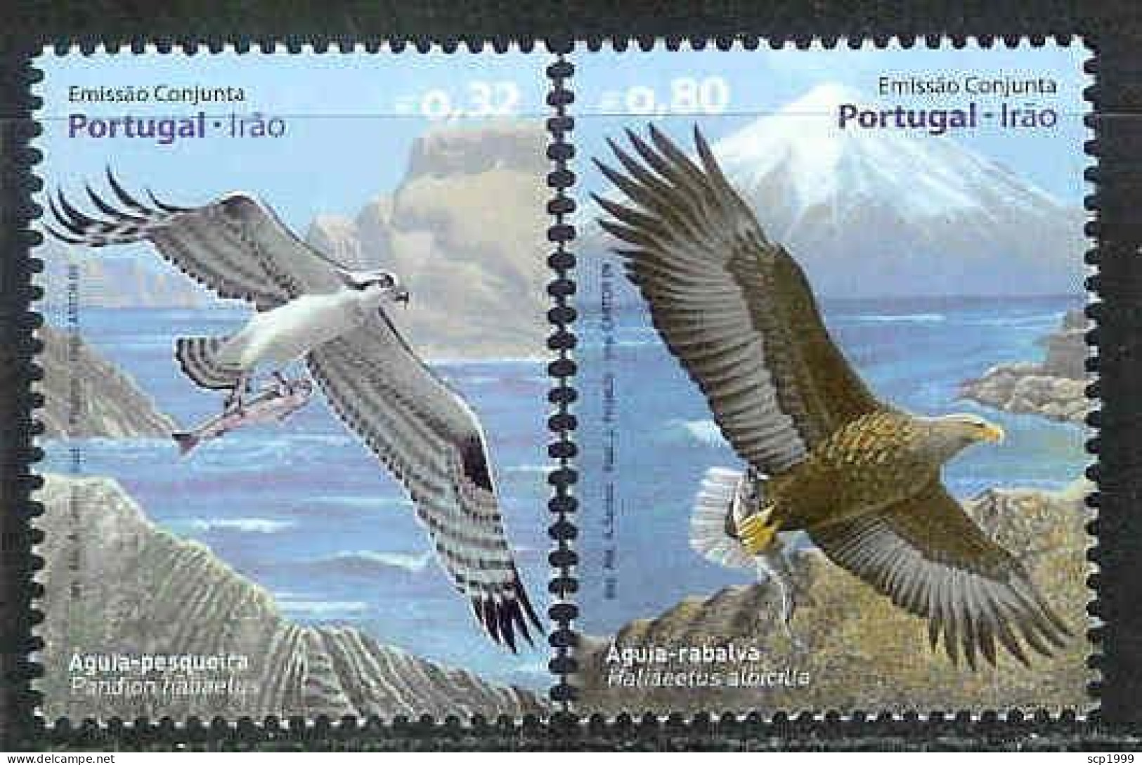 Portugal 2009 - Fishing Eagles, Joint Issue Iran Stamps Set MNH - Nuevos