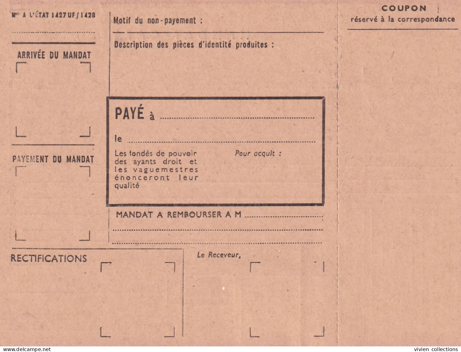 France Cours D'instruction Cours Pratique Orléans Loiret 1954 Mandat Carte Chargé Pour Zinder Au Niger - Lehrkurse