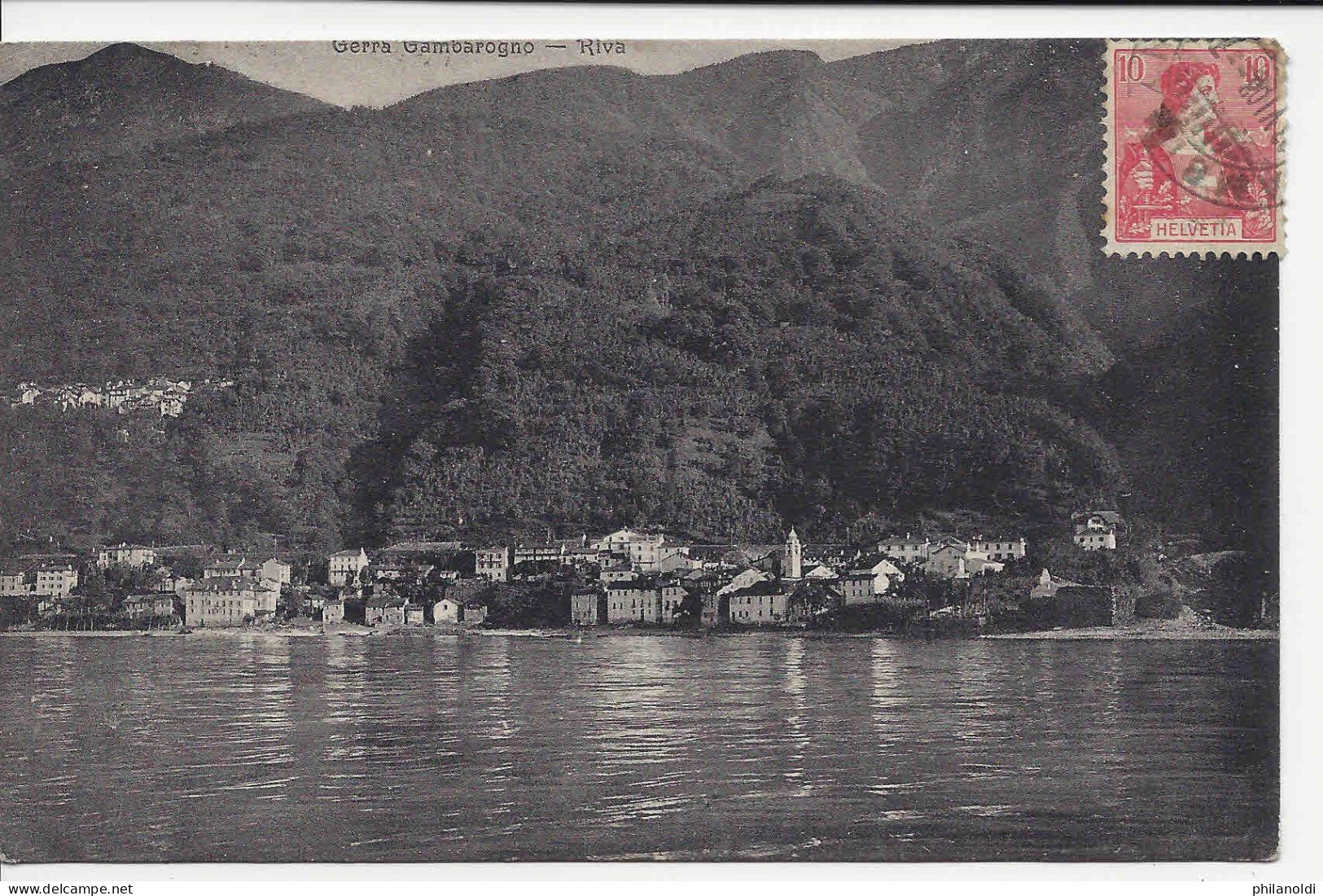 Gerra Gambarogno, Riva, Viaggiata 1908, Annullo Ambulant - Gambarogno