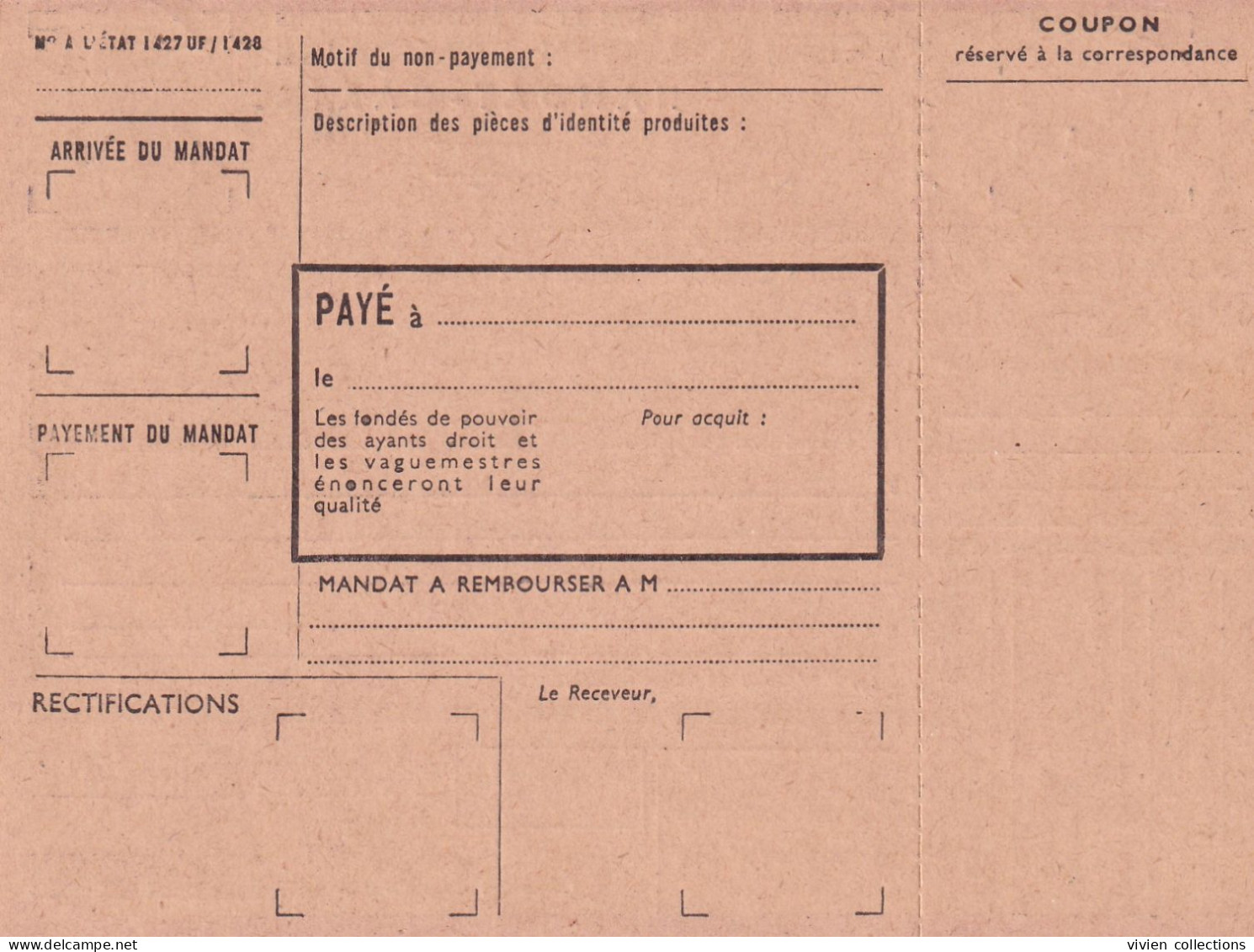 France Cours D'instruction Cours Pratique Orléans Loiret 1954 Mandat Carte Chargé En Francs CFA Pour Tuléar Madagascar - Instructional Courses