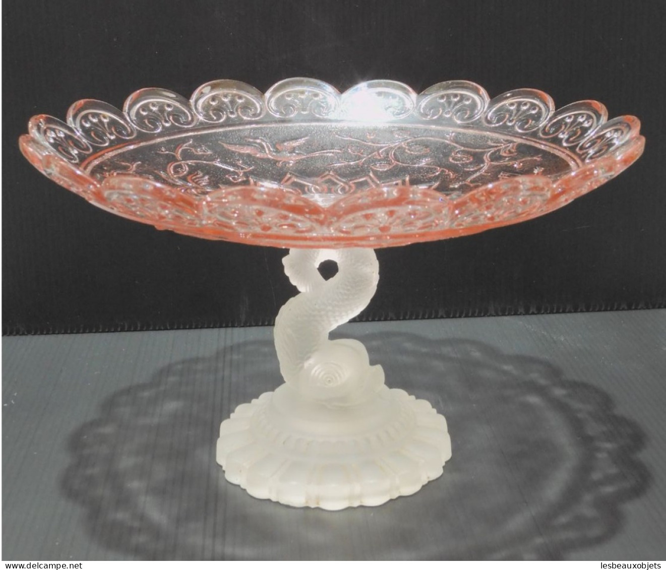-BELLE COUPE/PIED CRISTAL BACCARAT PIED DAUPHIN COUPE ROSE Mod. Renaissance  E - Glas & Kristall
