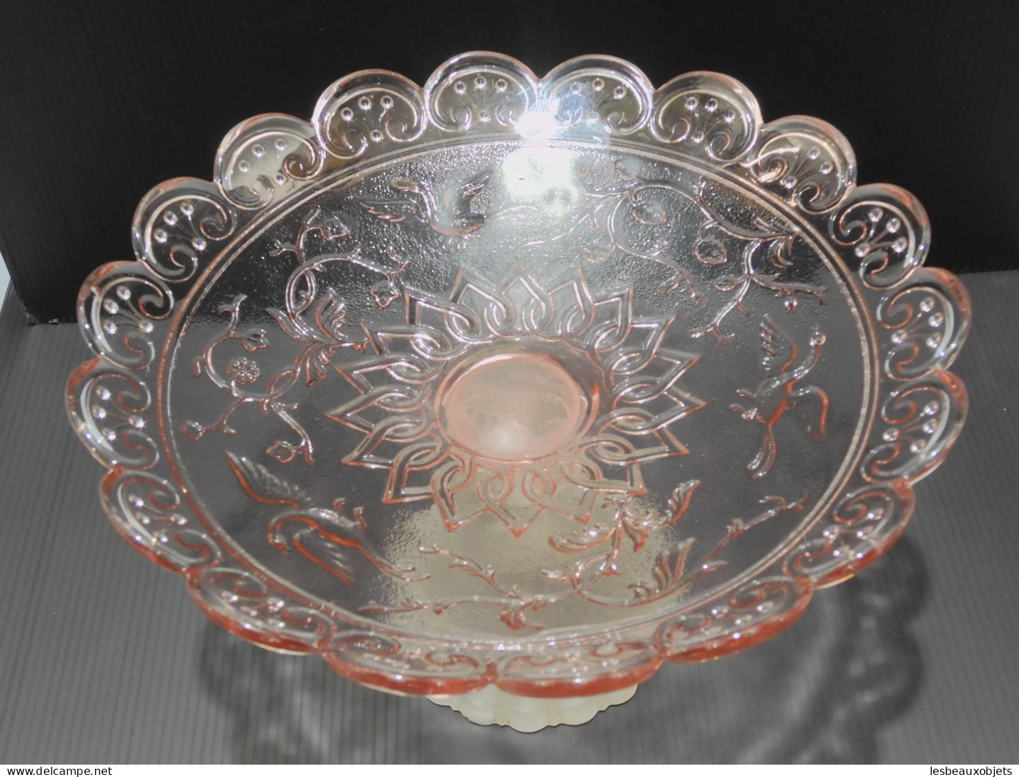 -BELLE COUPE/PIED CRISTAL BACCARAT PIED DAUPHIN COUPE ROSE Mod. Renaissance  E - Glass & Crystal