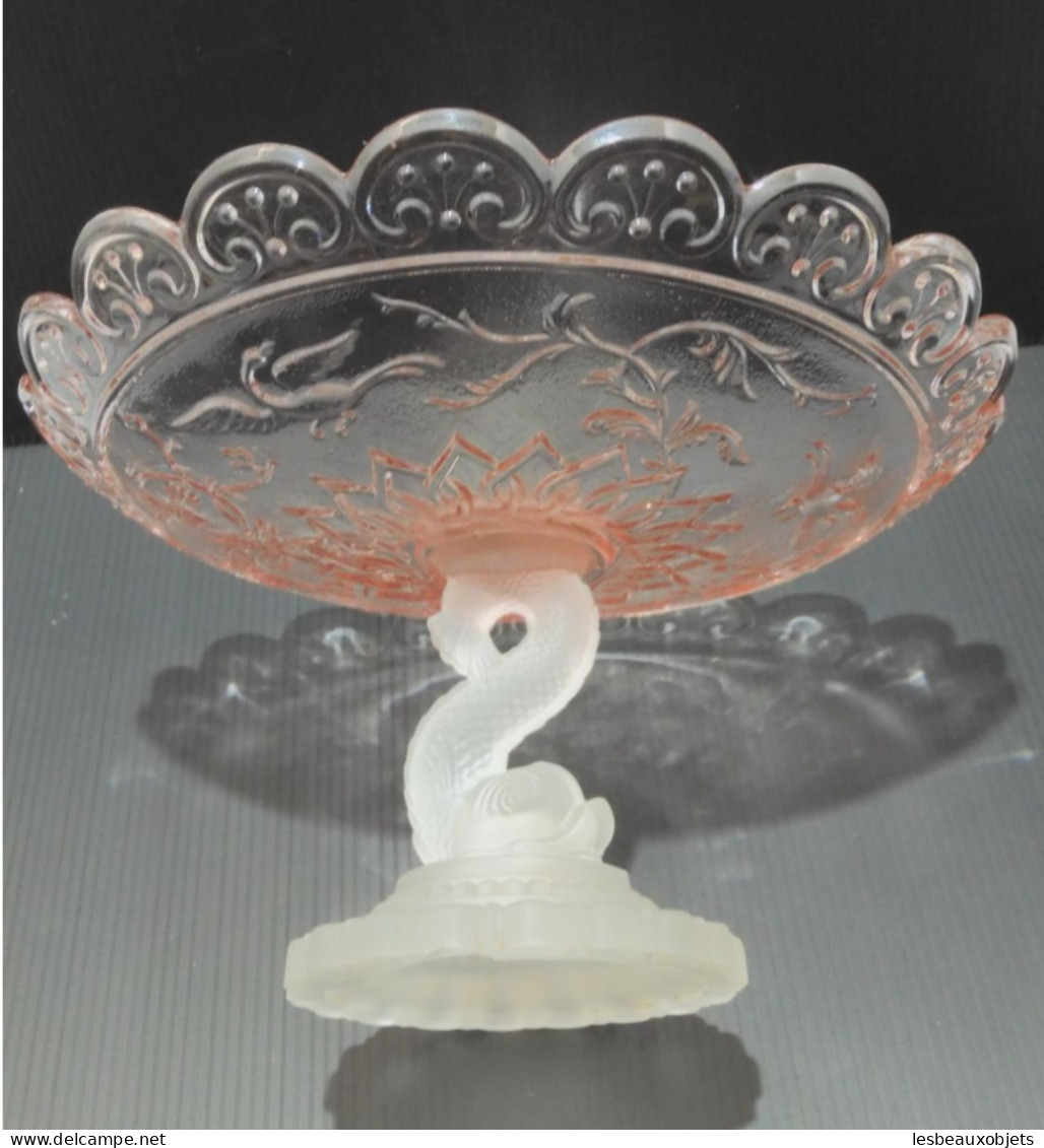 -BELLE COUPE/PIED CRISTAL BACCARAT PIED DAUPHIN COUPE ROSE Mod. Renaissance  E - Glas & Kristall