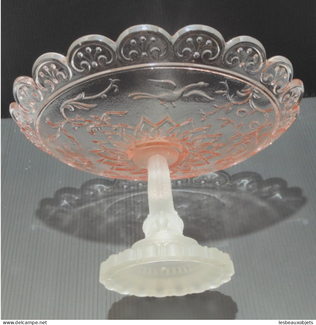 -BELLE COUPE/PIED CRISTAL BACCARAT PIED DAUPHIN COUPE ROSE Mod. Renaissance  E