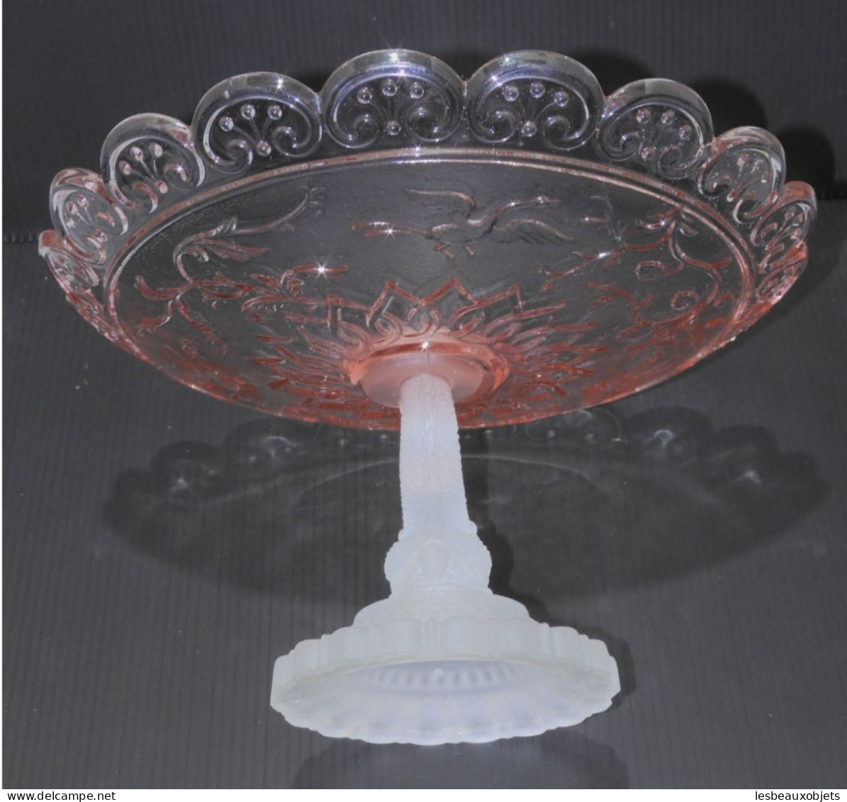 -BELLE COUPE/PIED CRISTAL BACCARAT PIED DAUPHIN COUPE ROSE Mod. Renaissance  E