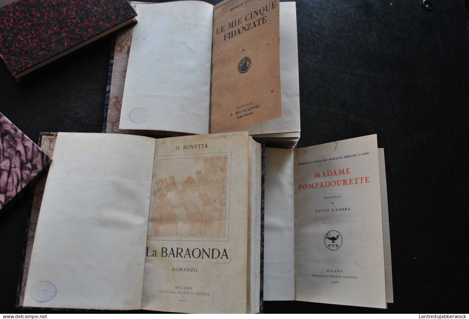 3 Romanzi In Italiano (rilegatura In Pelle) Di Michele Saponaro - Lucio D'Ambra Madame Pompadourette - ROVETTA RARO - Livres Anciens