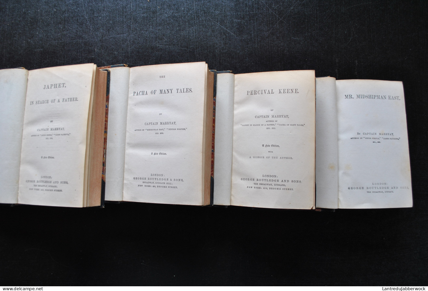 RARE Lot Of 10 19th Old Books Captain MARRYAT Anthony Adolphus TROLLOPE Marion Crawford Reliure Cuir Litterature XIXè - 1850-1899